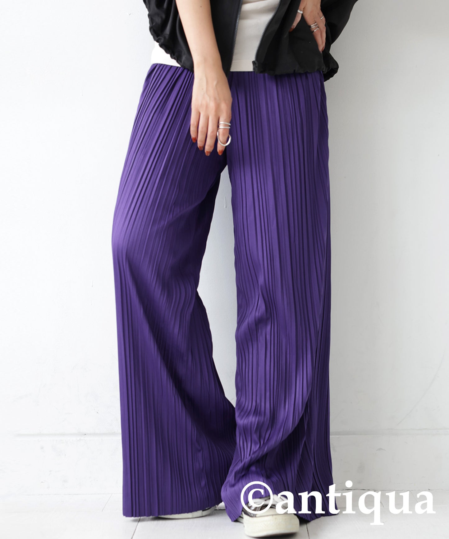 Random pleated self -cut pants Ladies pants