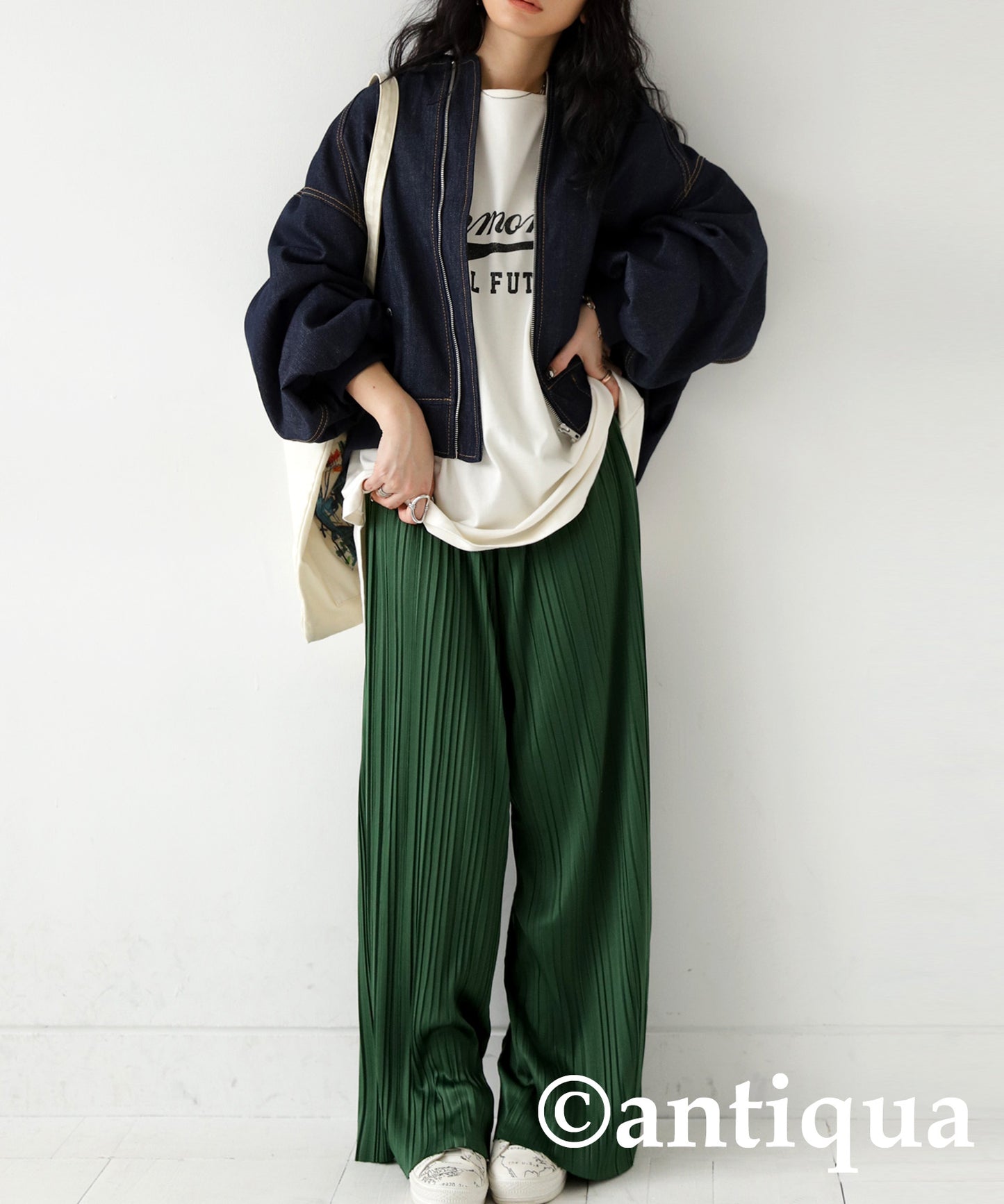 Random pleated self -cut pants Ladies pants