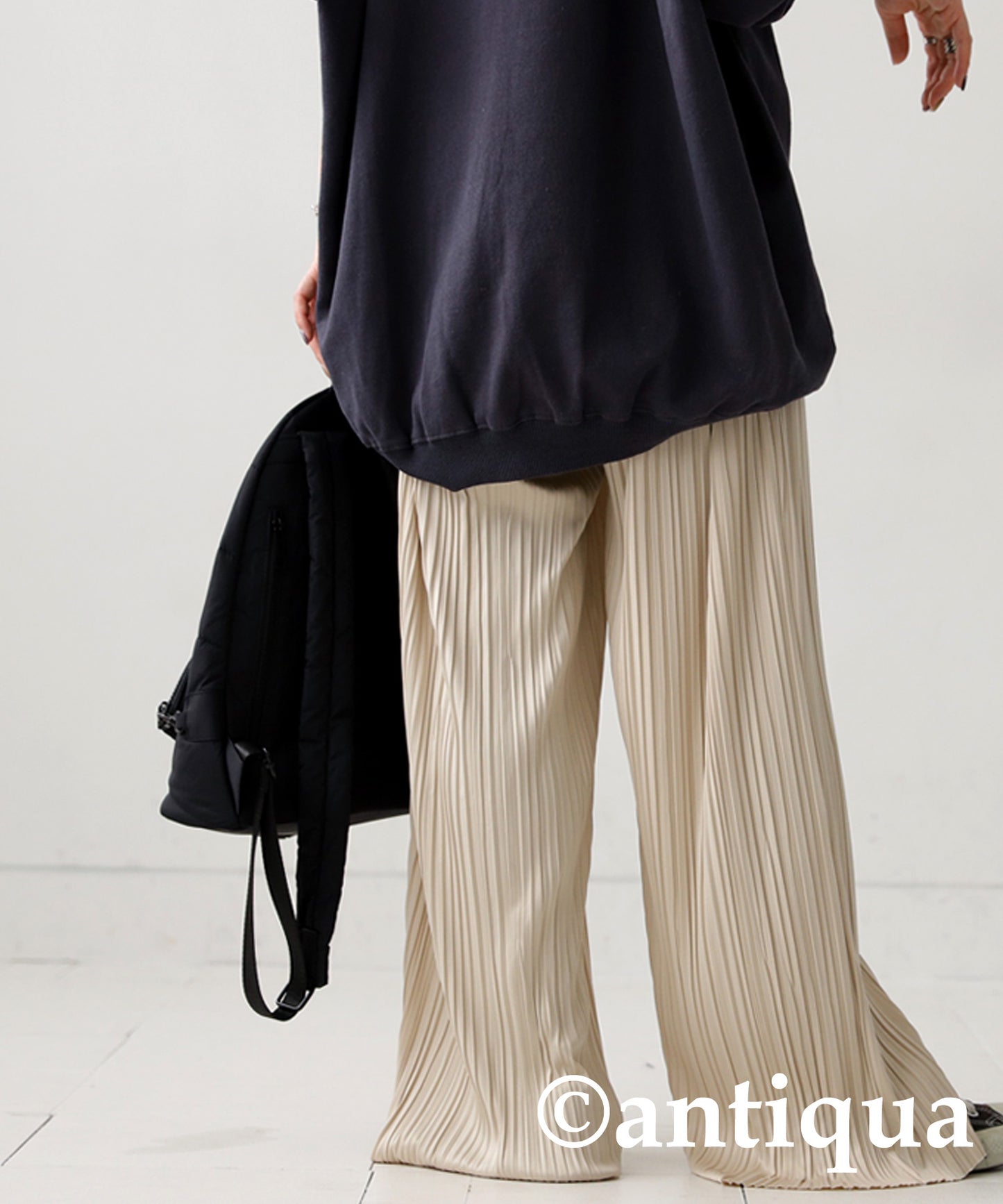 Random pleated self -cut pants Ladies pants