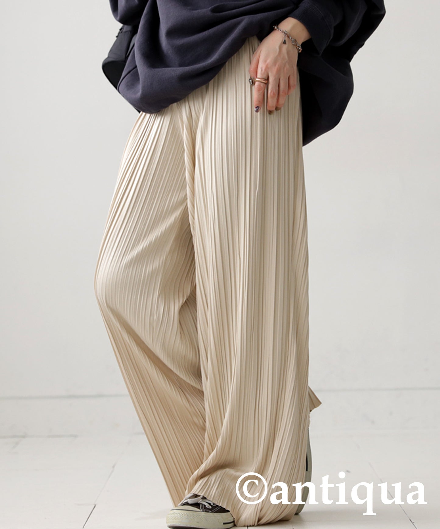 Random pleated self -cut pants Ladies pants