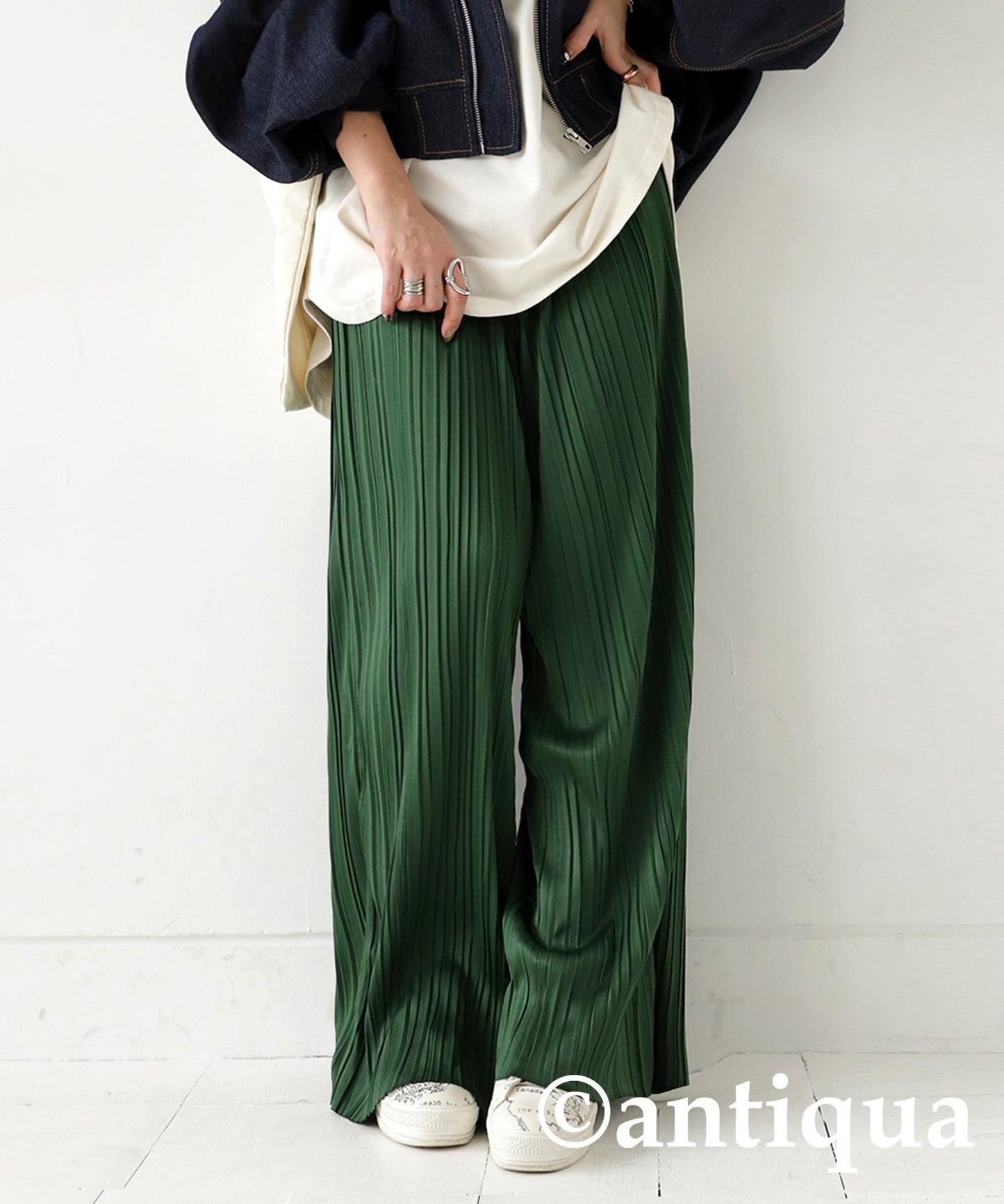 Random pleated self -cut pants Ladies pants