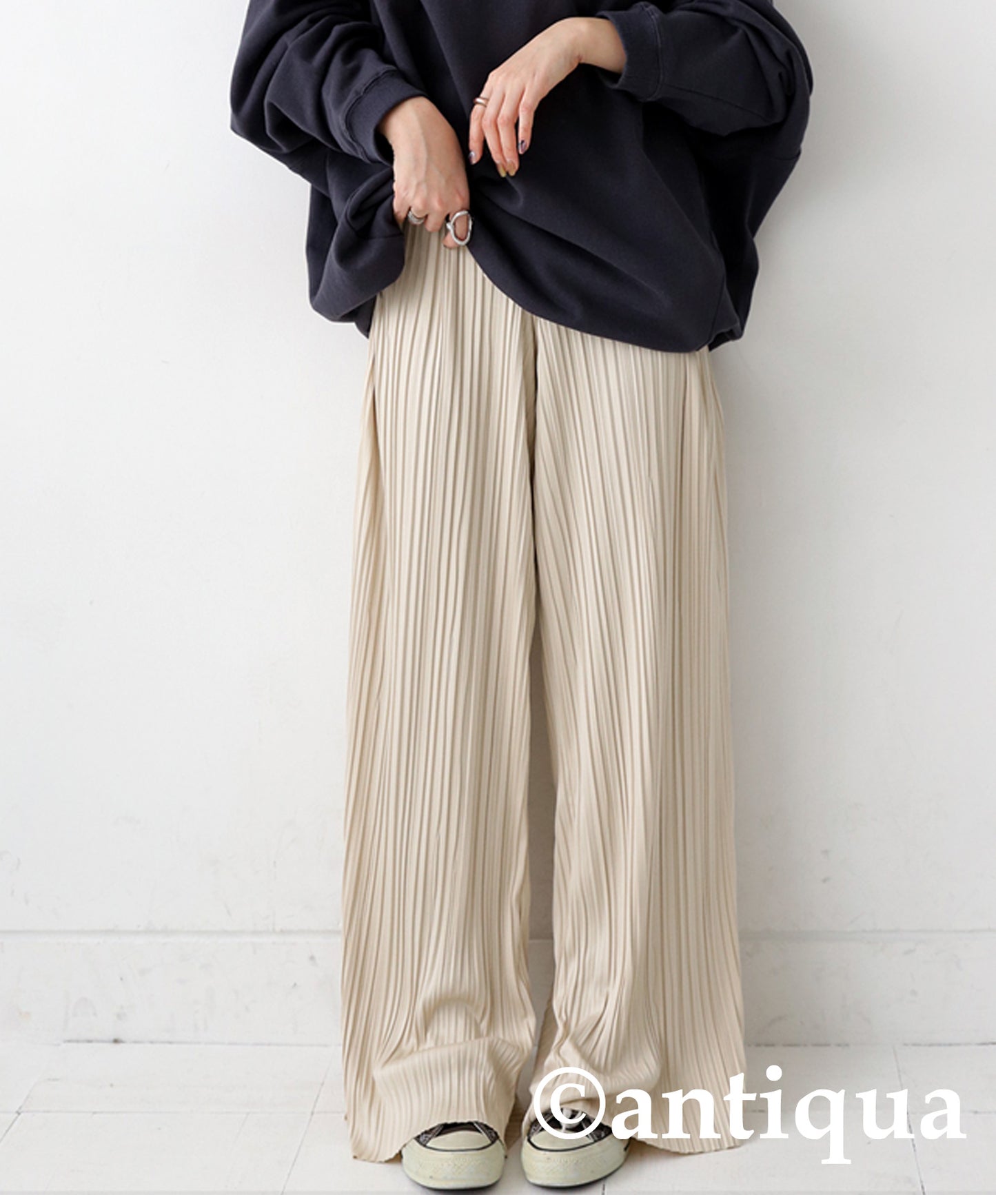 Random pleated self -cut pants Ladies pants