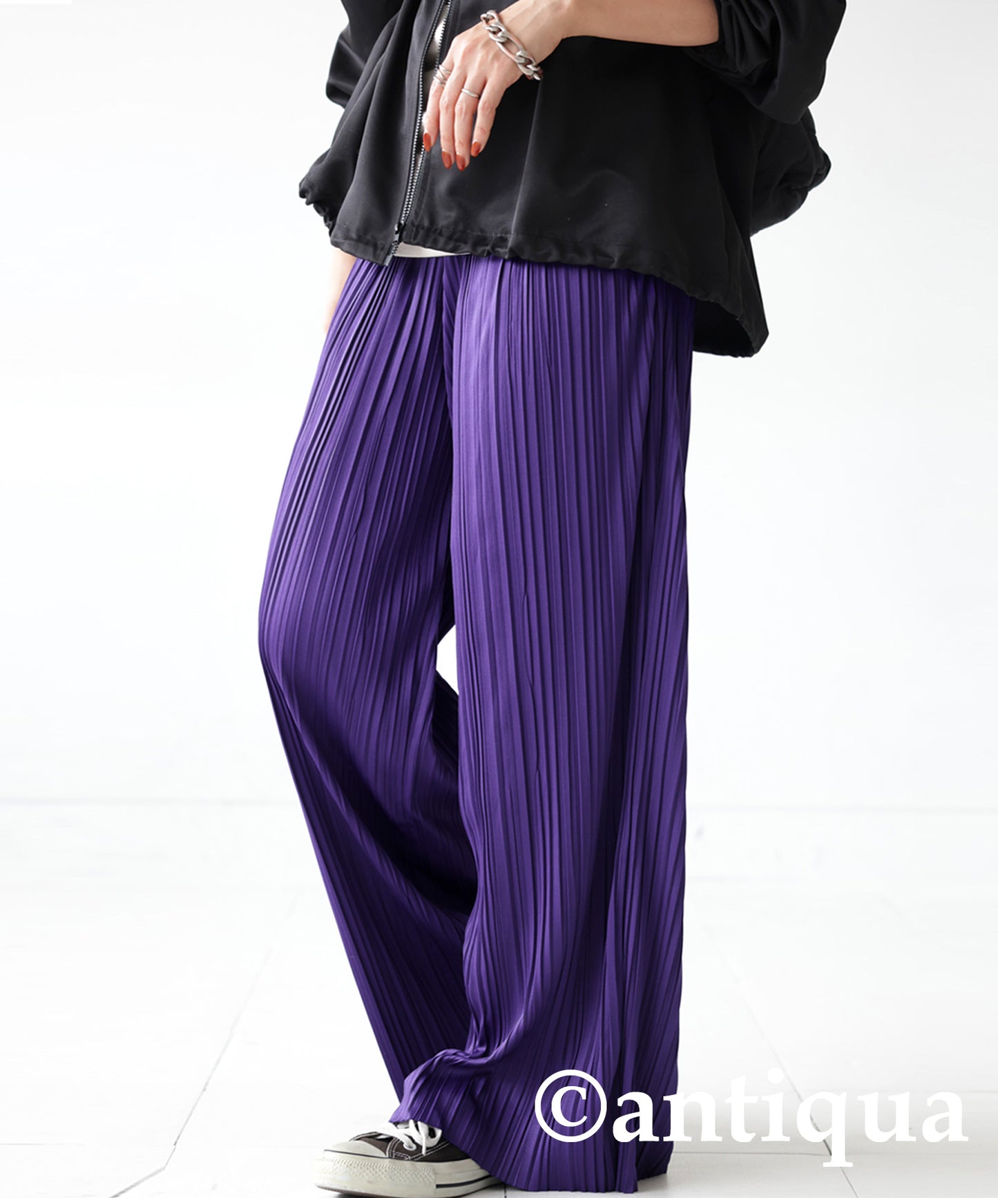 Random pleated self -cut pants Ladies pants