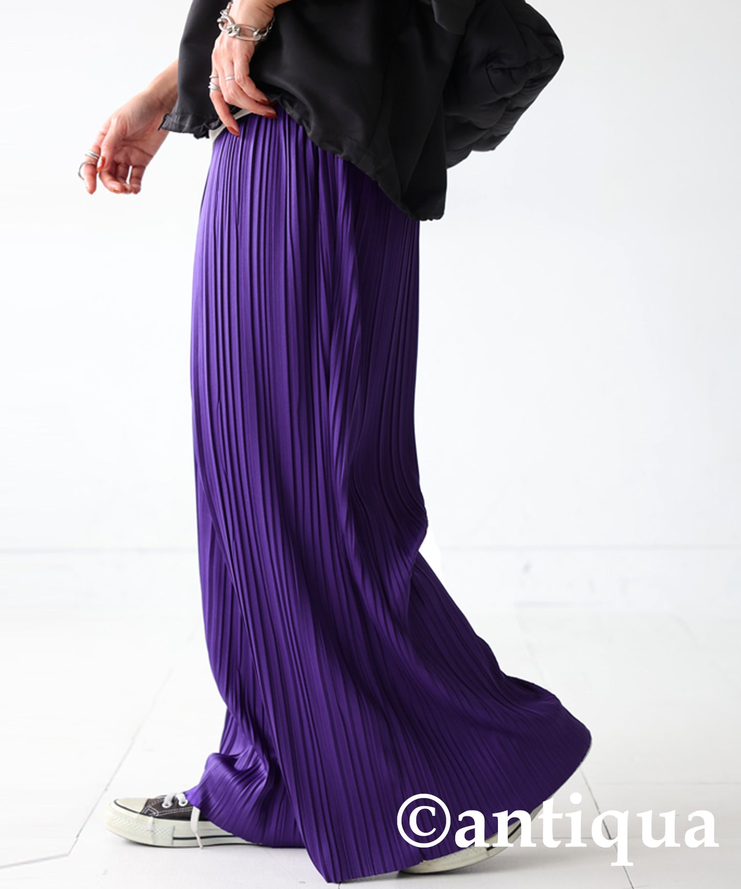 Random pleated self -cut pants Ladies pants