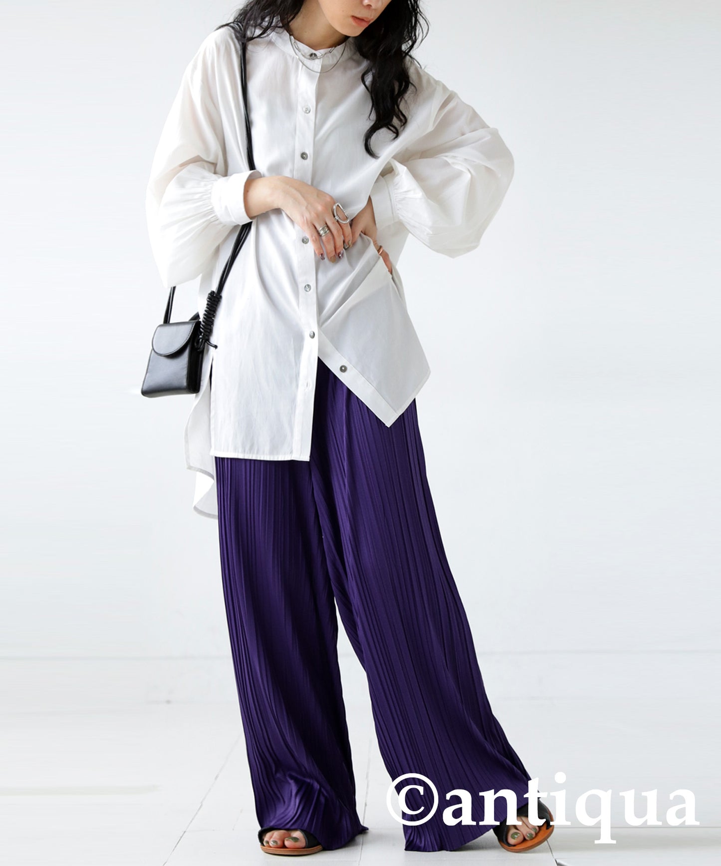 Random pleated self -cut pants Ladies pants