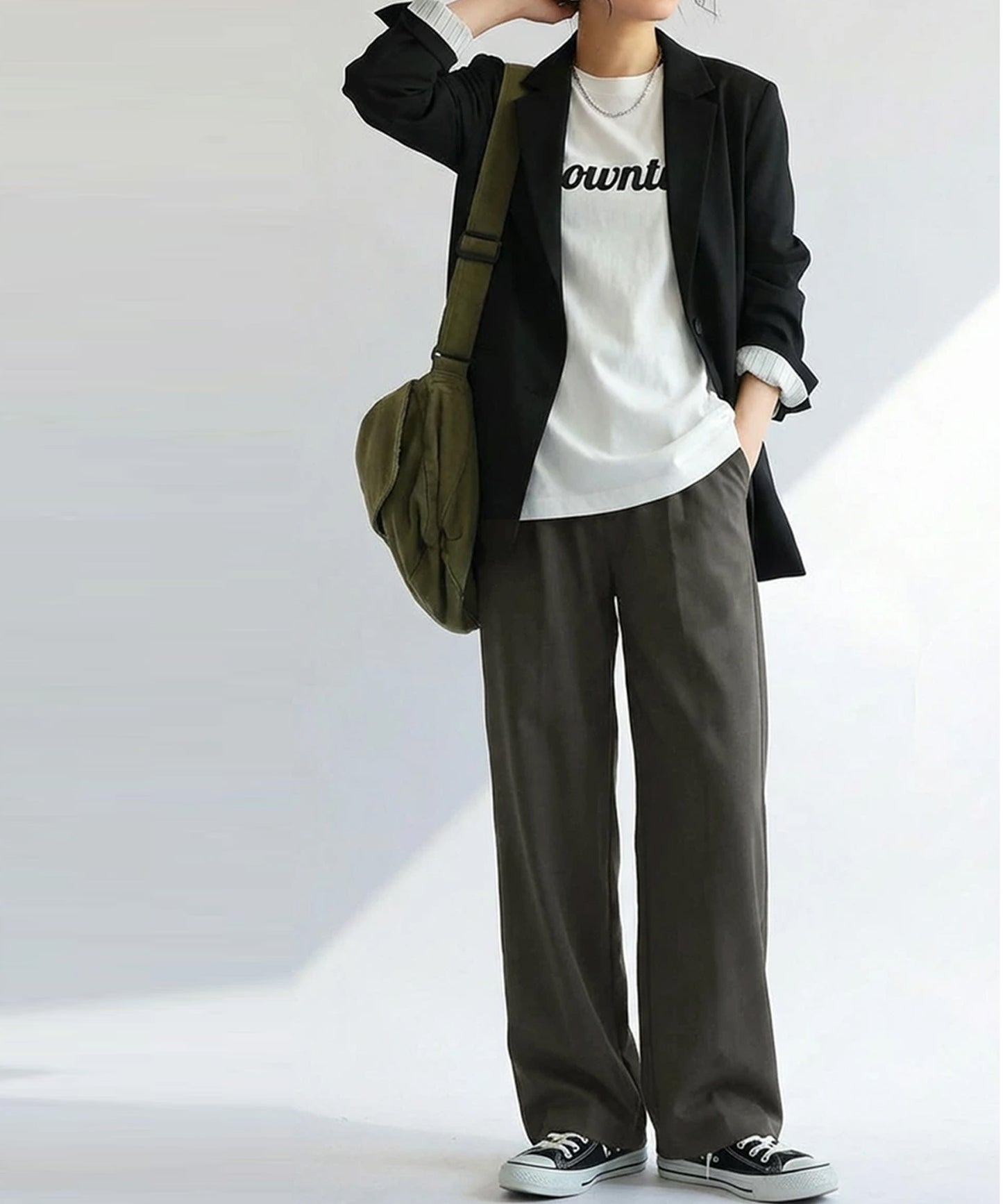 Georgette fabric Straight Pants Ladies