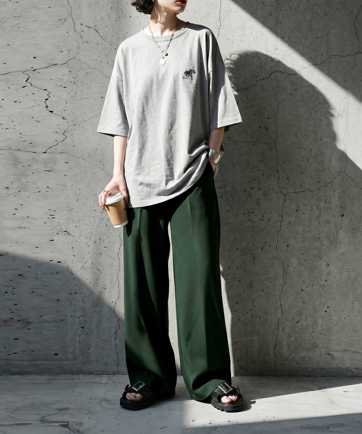 Georgette fabric Straight Pants Ladies