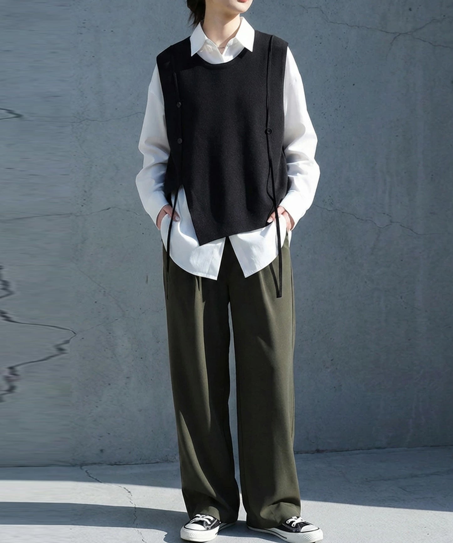 Georgette fabric Straight Pants Ladies