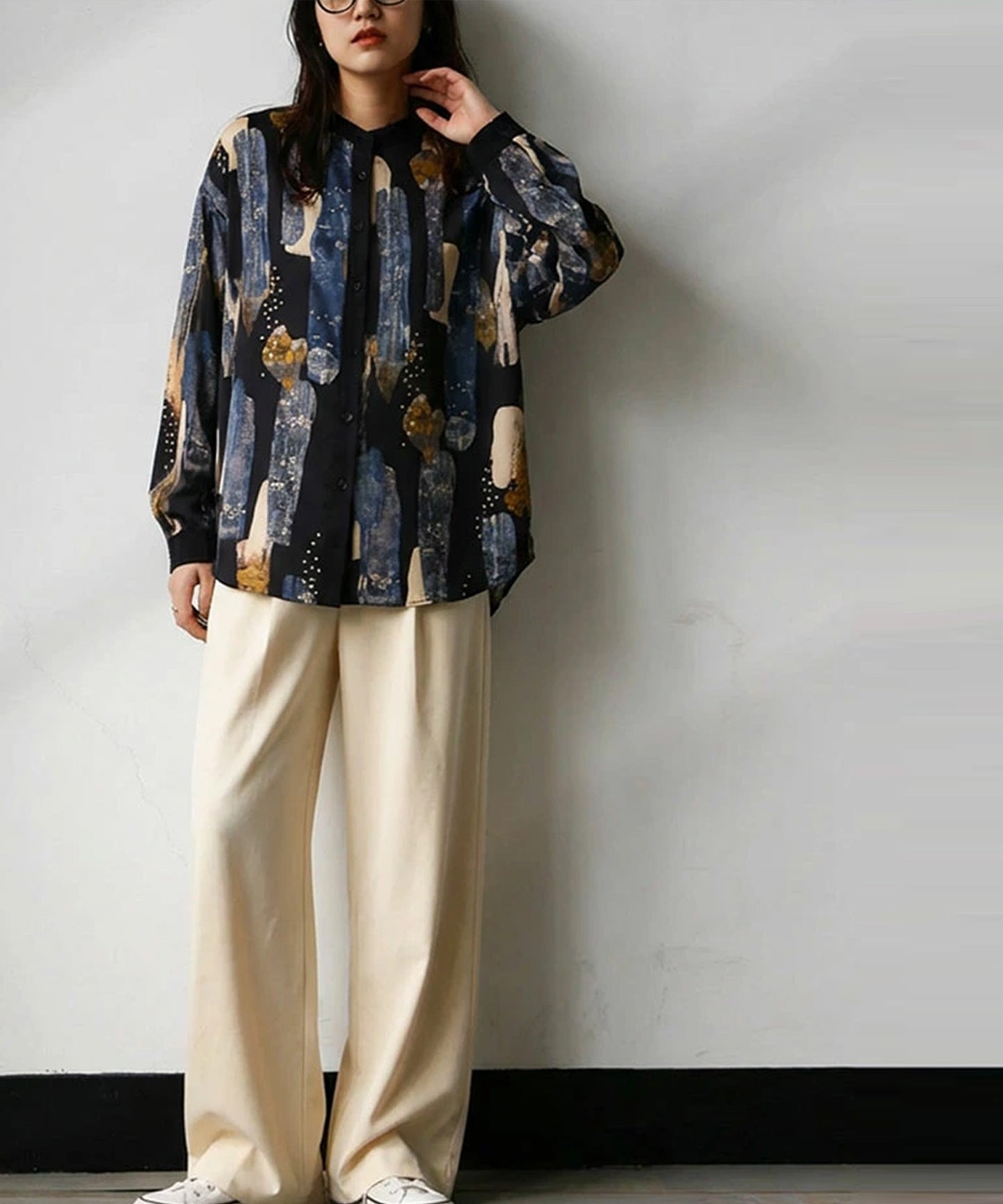 Georgette fabric Straight Pants Ladies