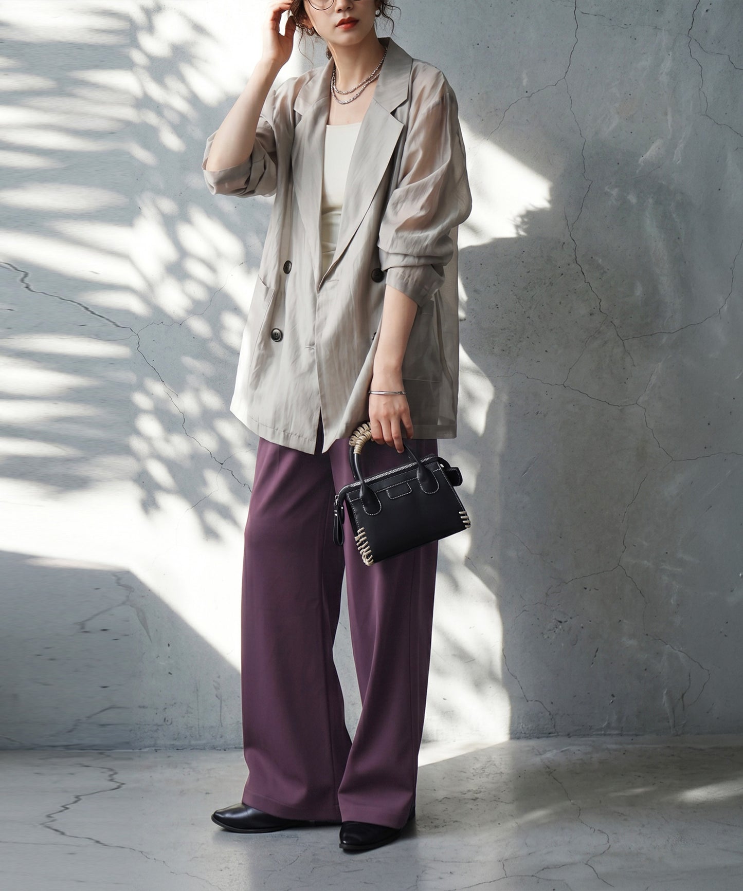 Georgette fabric Straight Pants Ladies