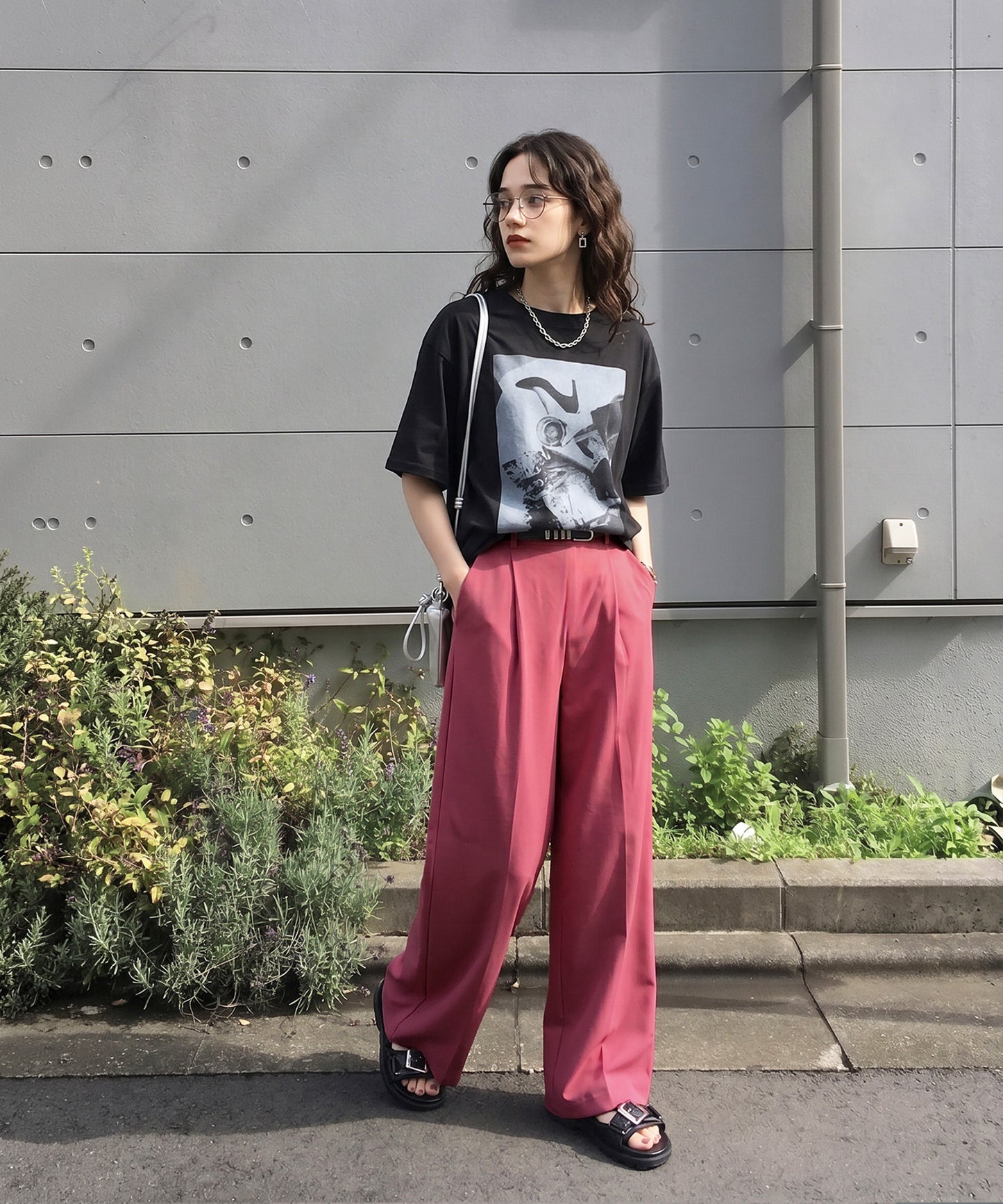 Georgette fabric Straight Pants Ladies