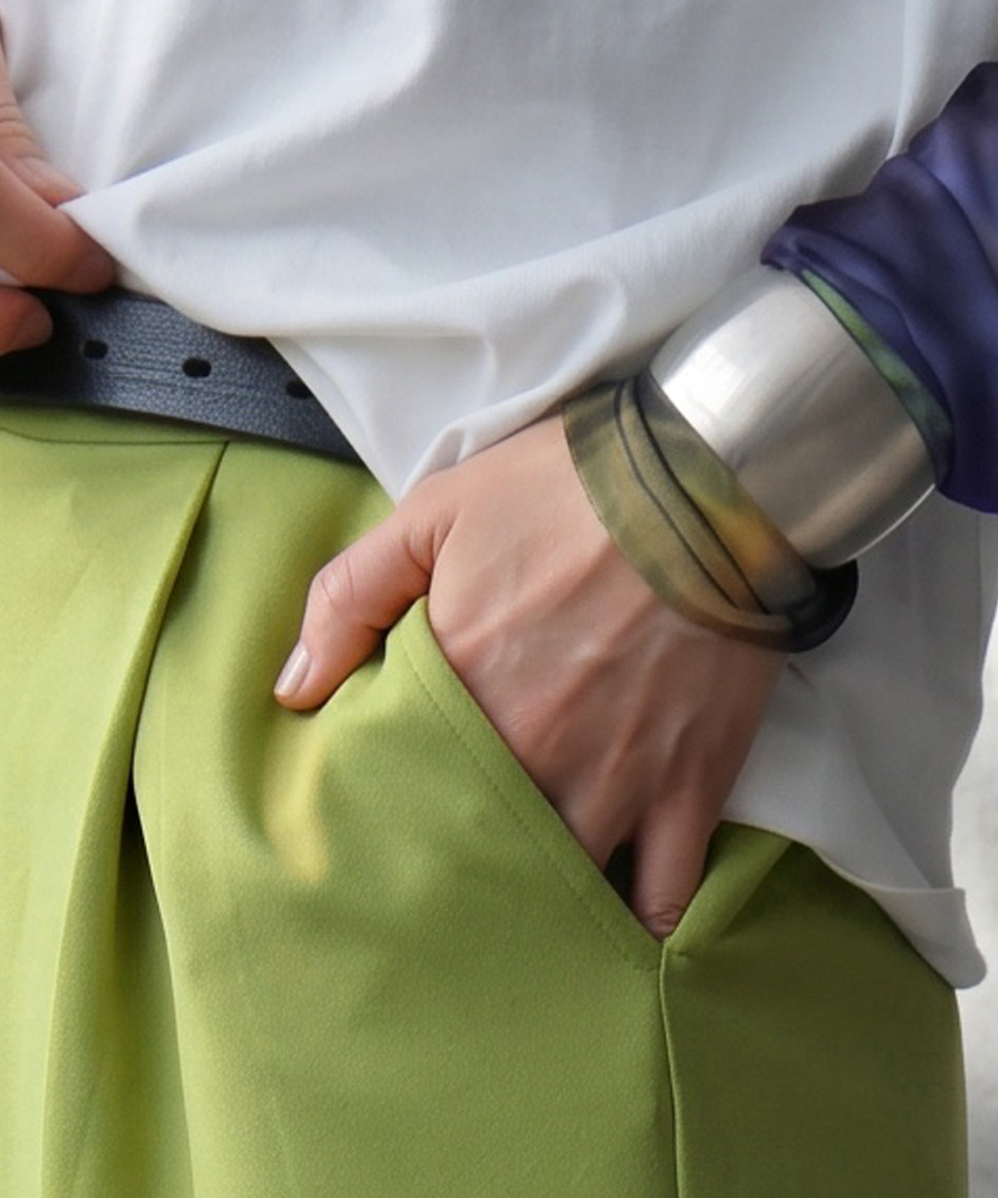Georgette fabric Straight Pants Ladies
