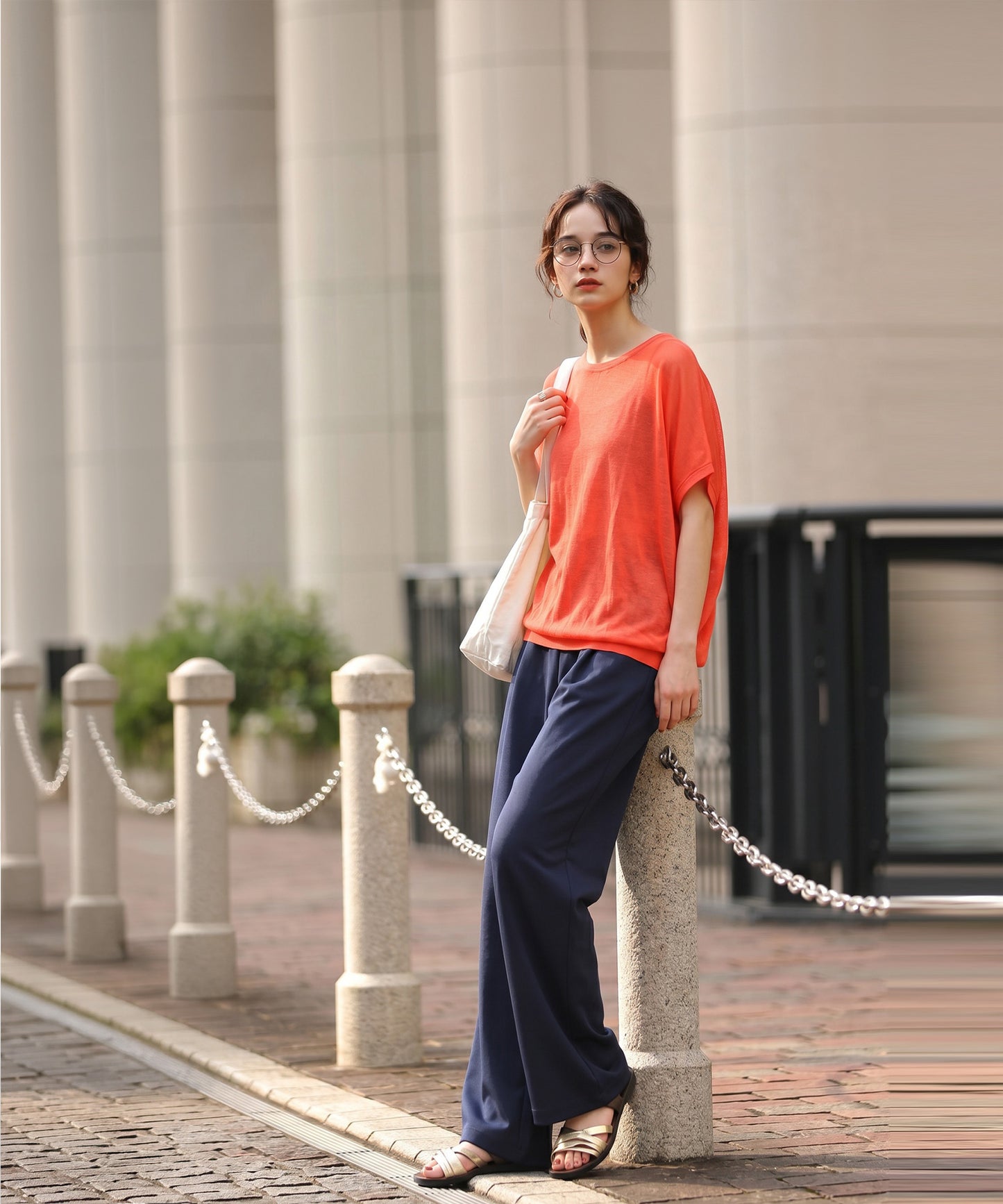 Georgette fabric Straight Pants Ladies