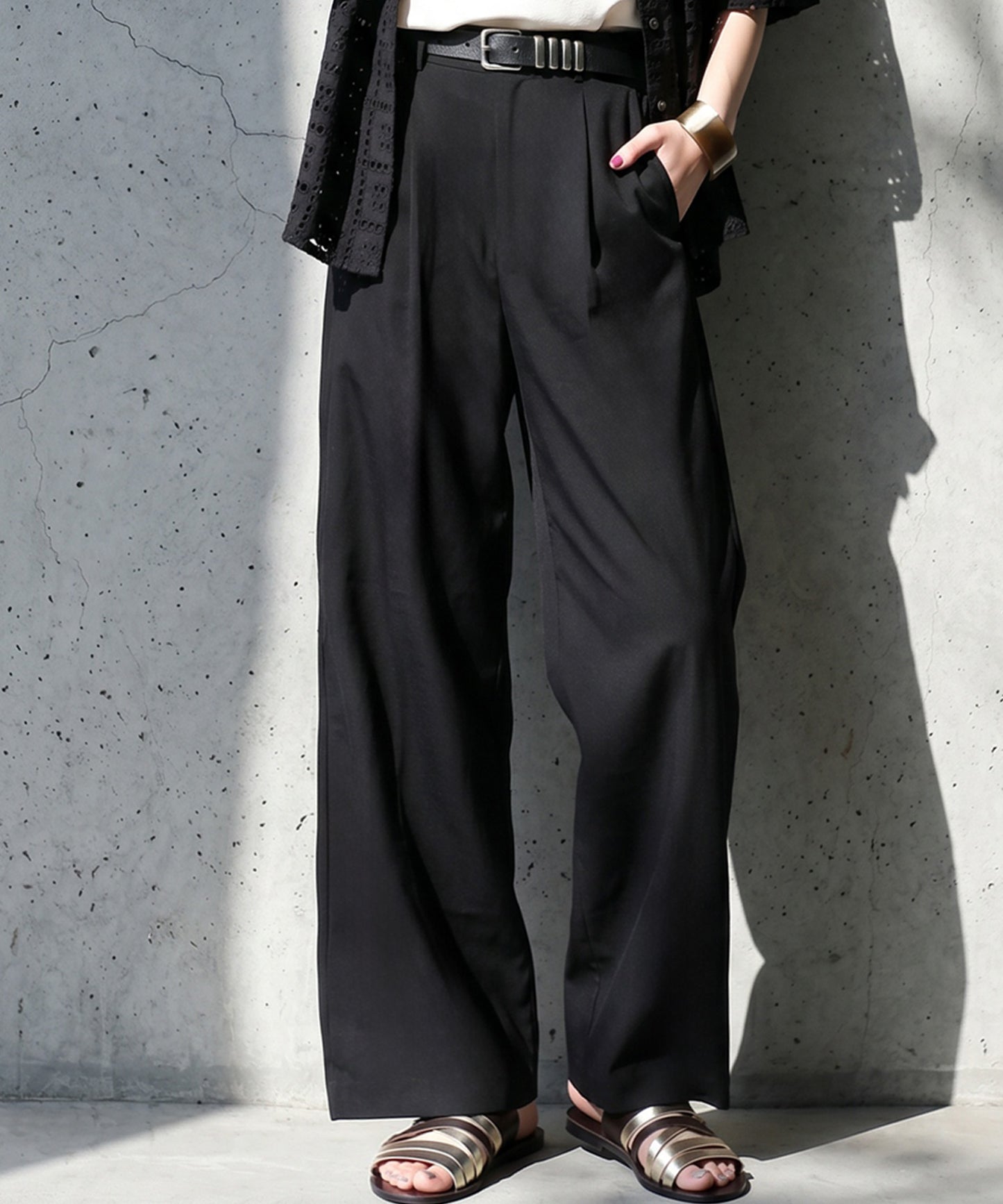 Georgette fabric Straight Pants Ladies