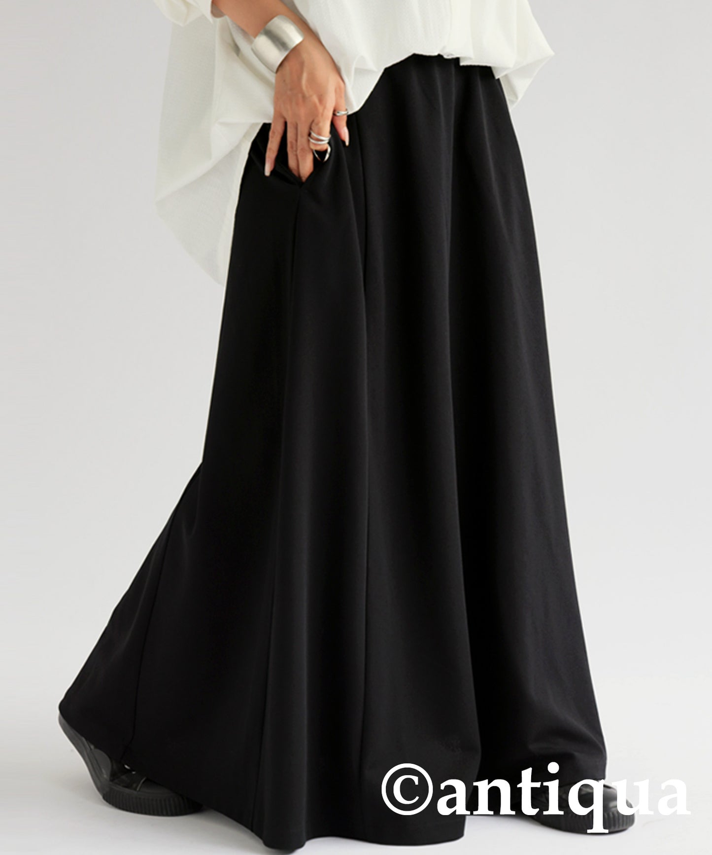 Georgette fabric flare skirt Ladies