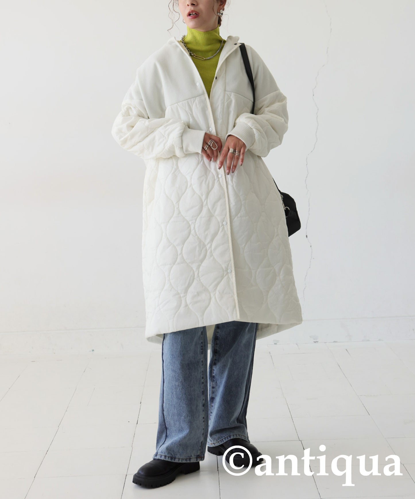 Single Color High Neck Heat Rib Innerwear Ladies