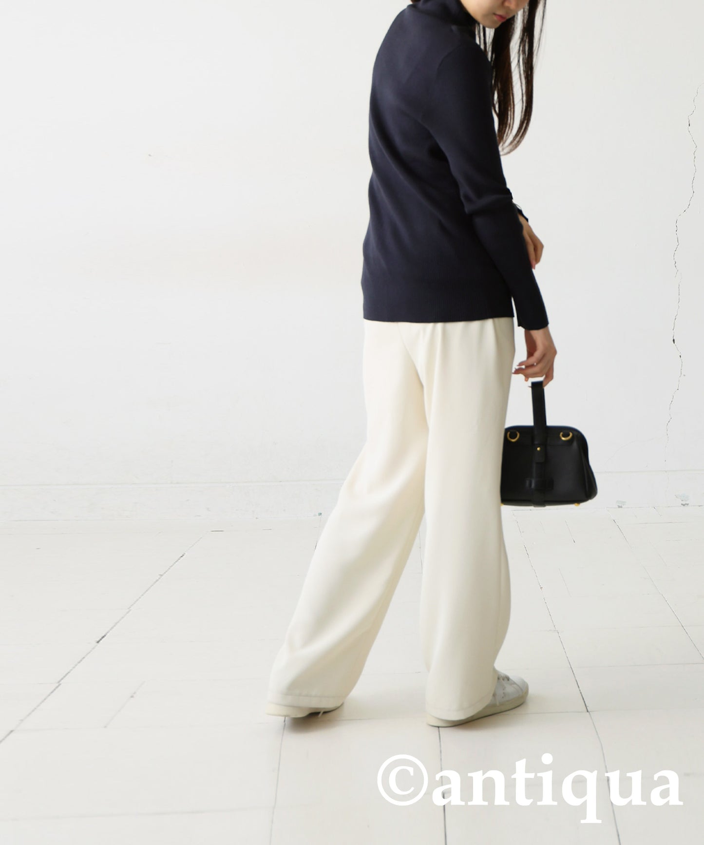 Single Color High Neck Heat Rib Innerwear Ladies