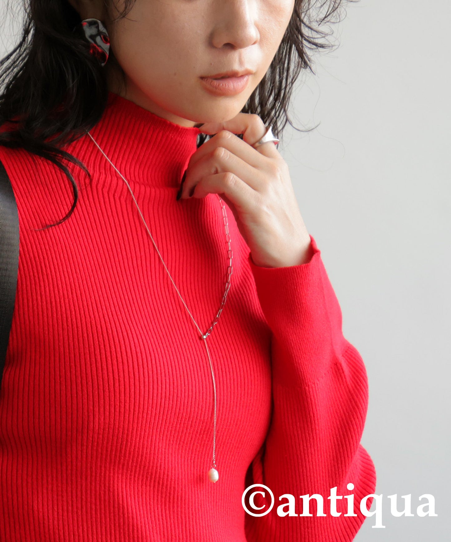 Single Color High Neck Heat Rib Innerwear Ladies