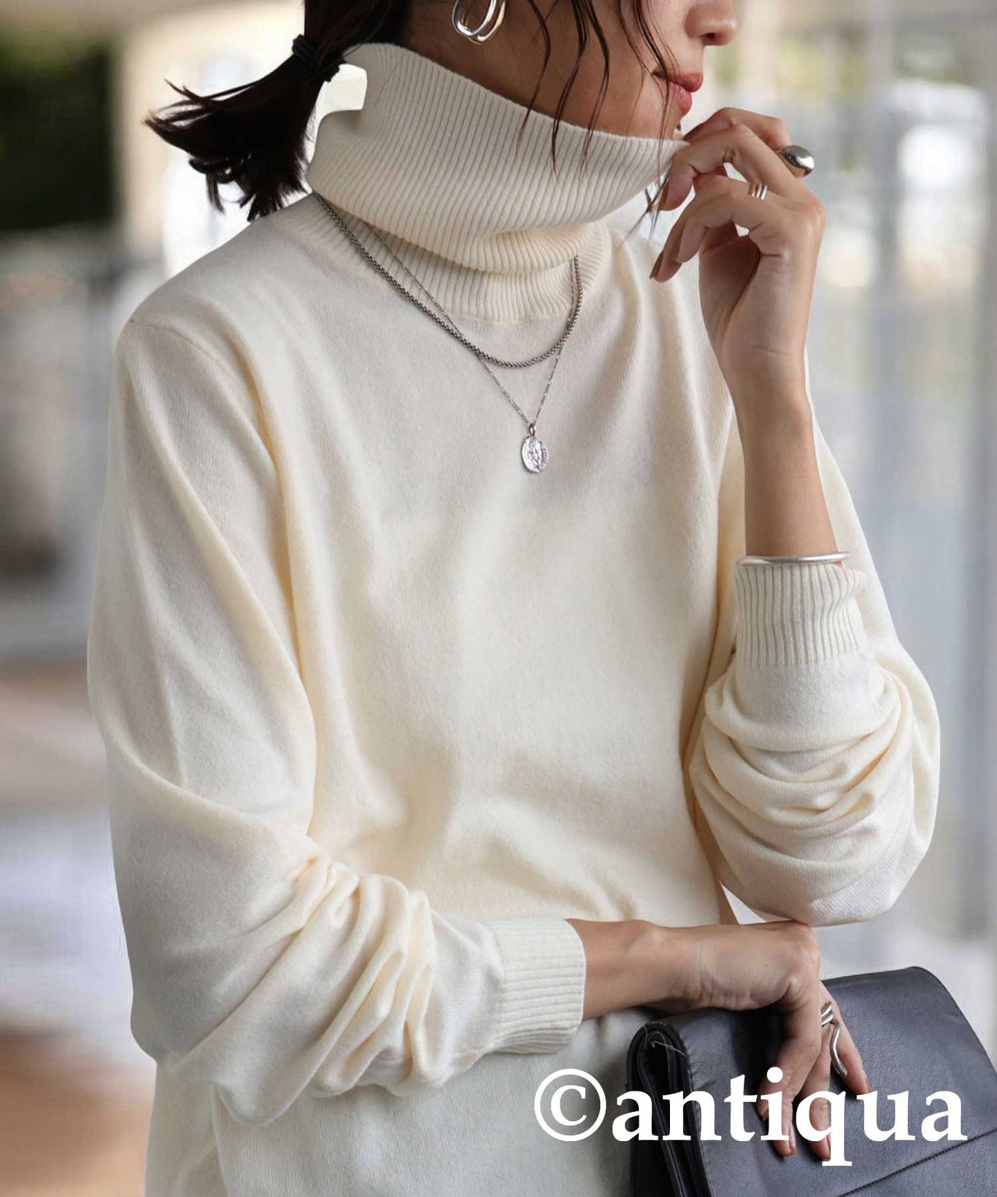 Cashmere Touch Turtleneck Knit Ladies