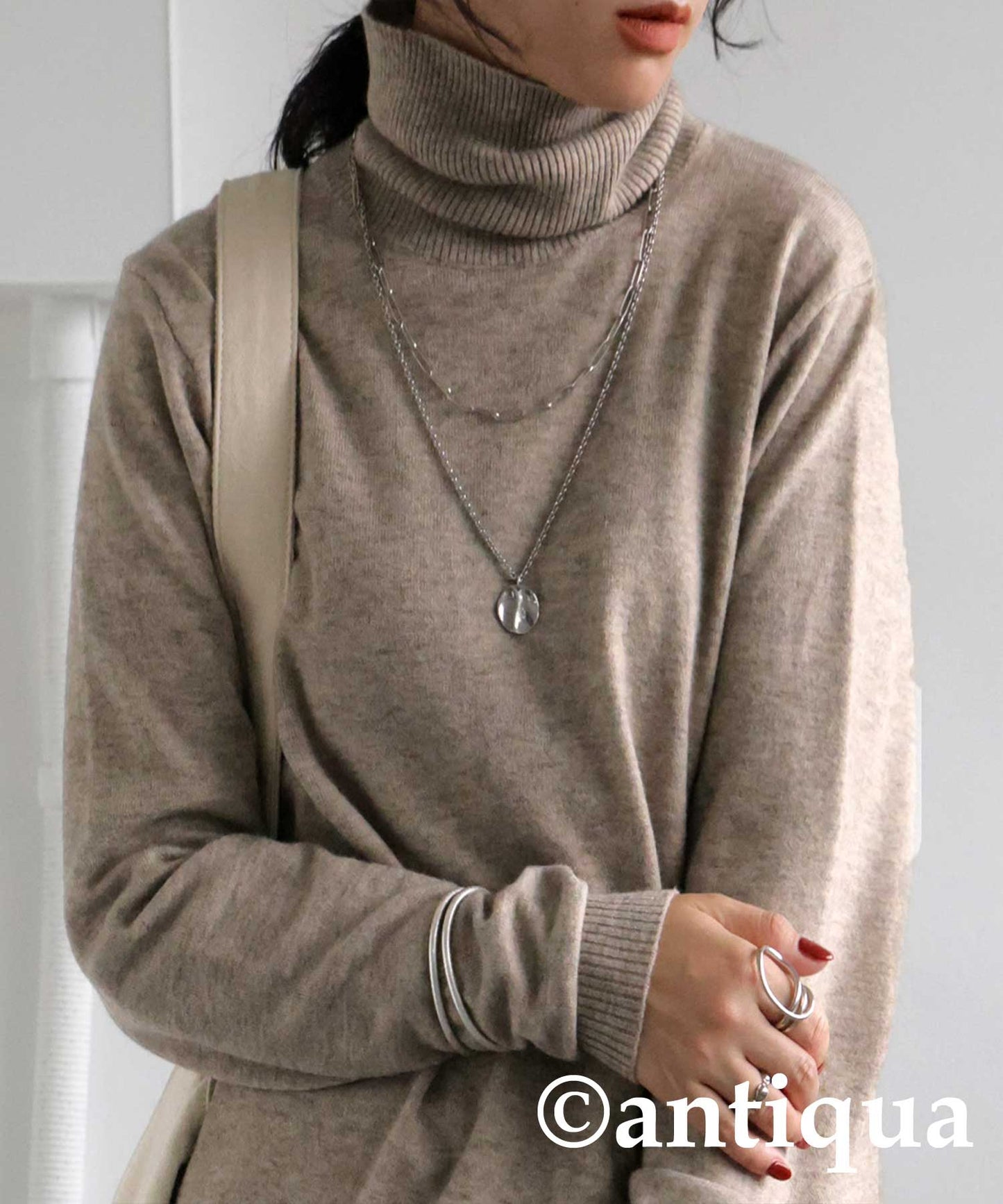 Cashmere Touch Turtleneck Knit Ladies