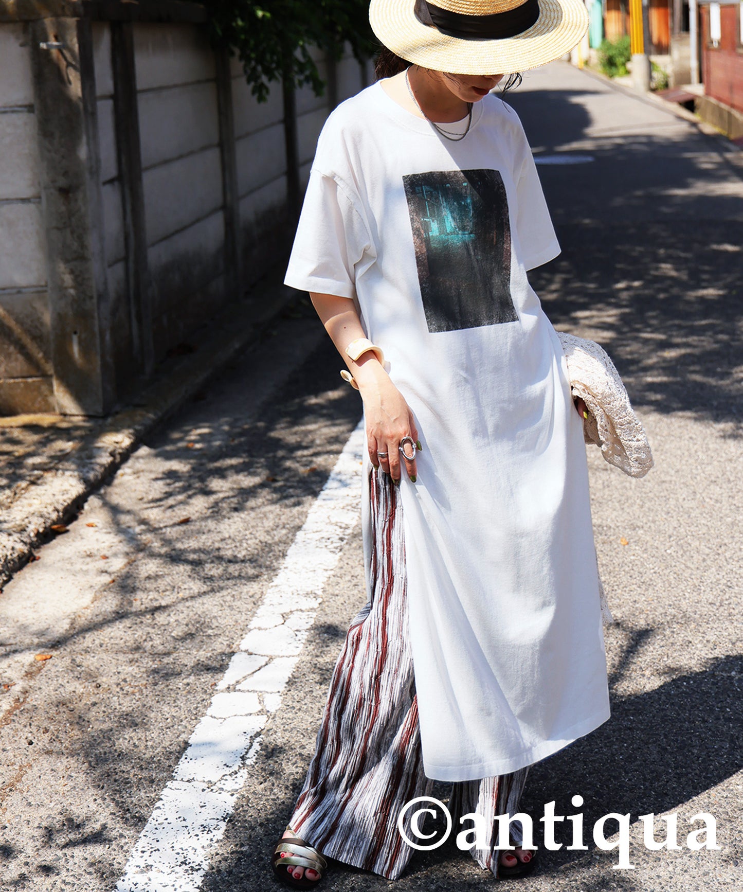 Ladies Photo Design Slit Dress