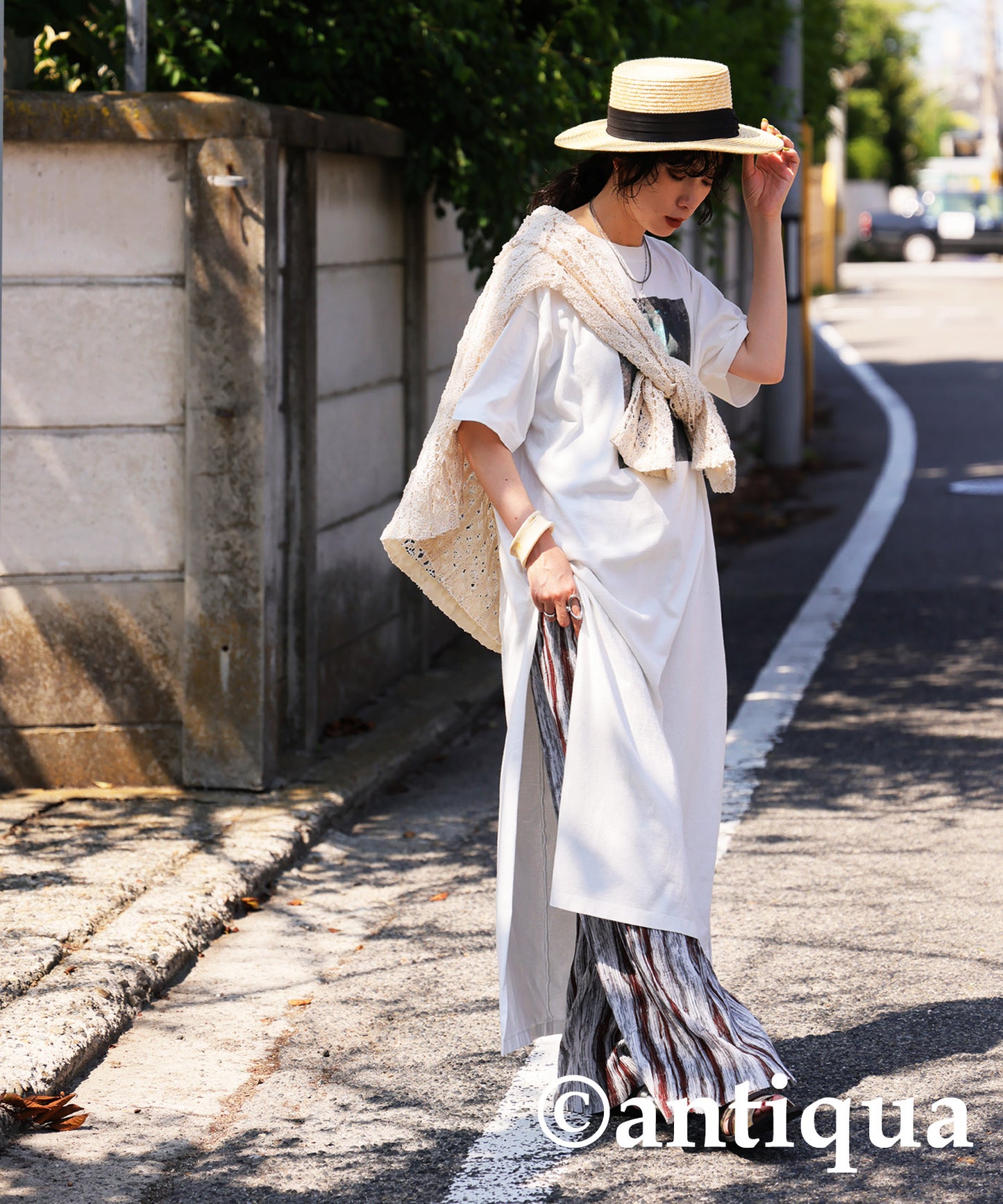 Ladies Photo Design Slit Dress