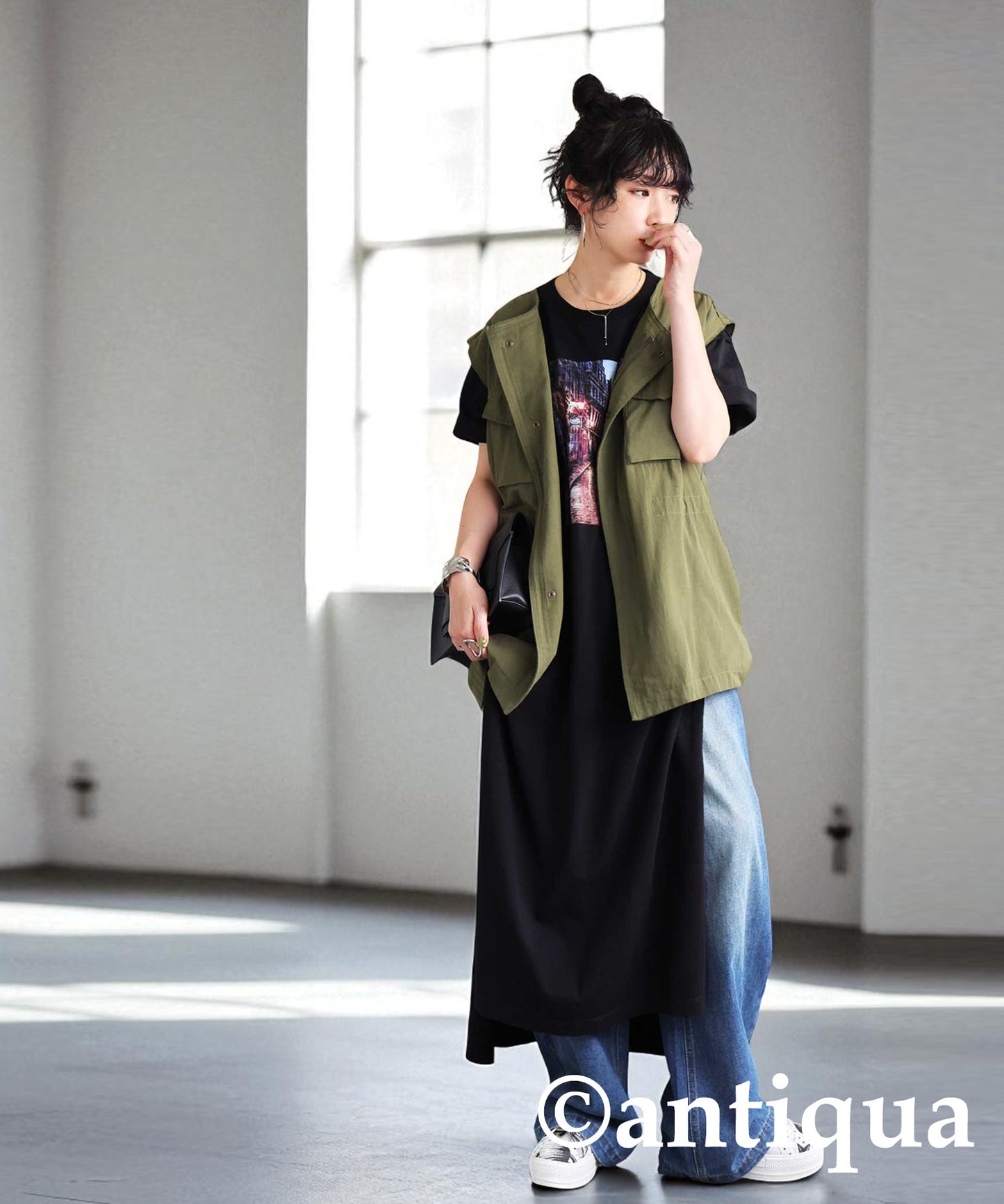 Ladies Photo Design Slit Dress