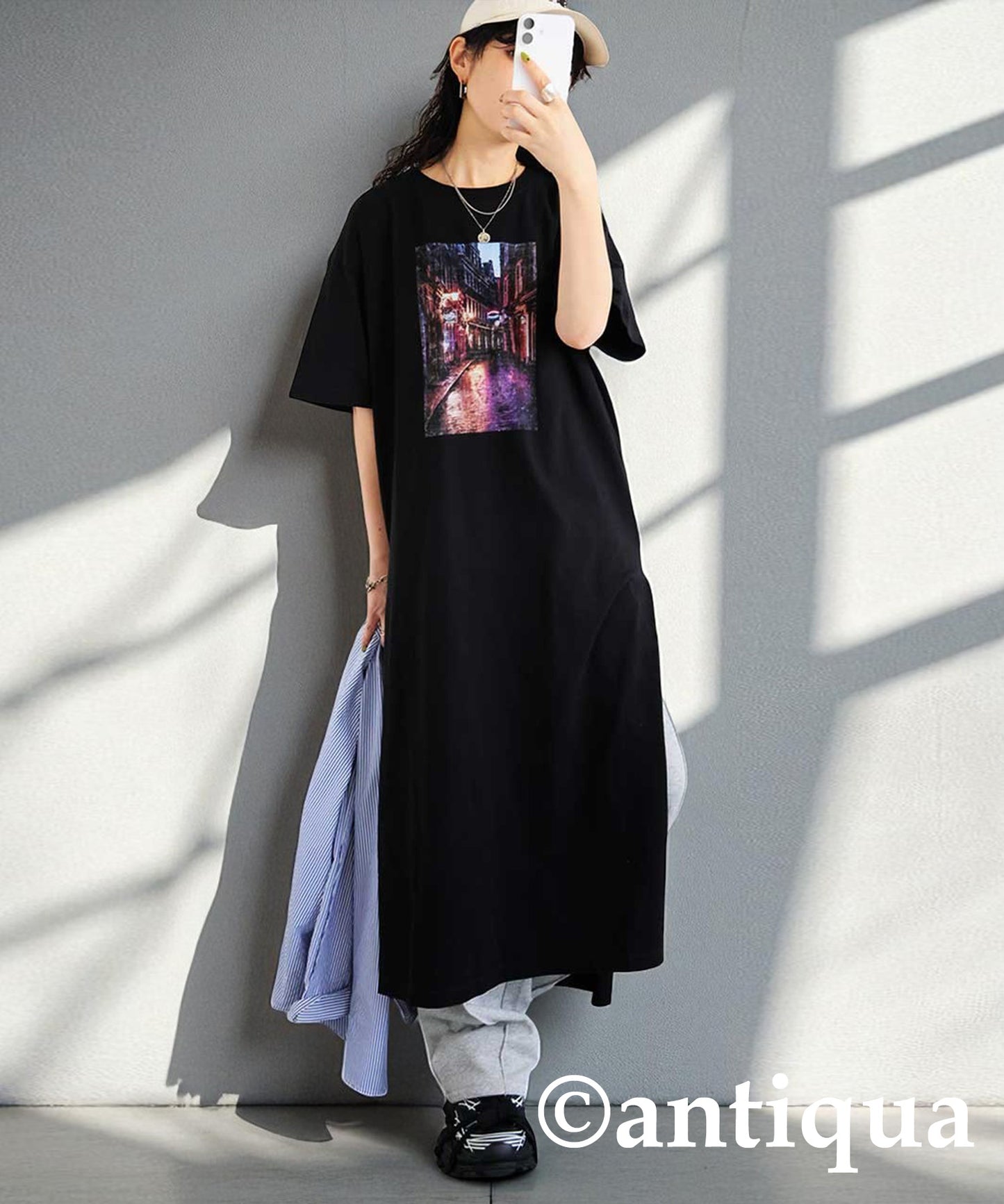 Ladies Photo Design Slit Dress