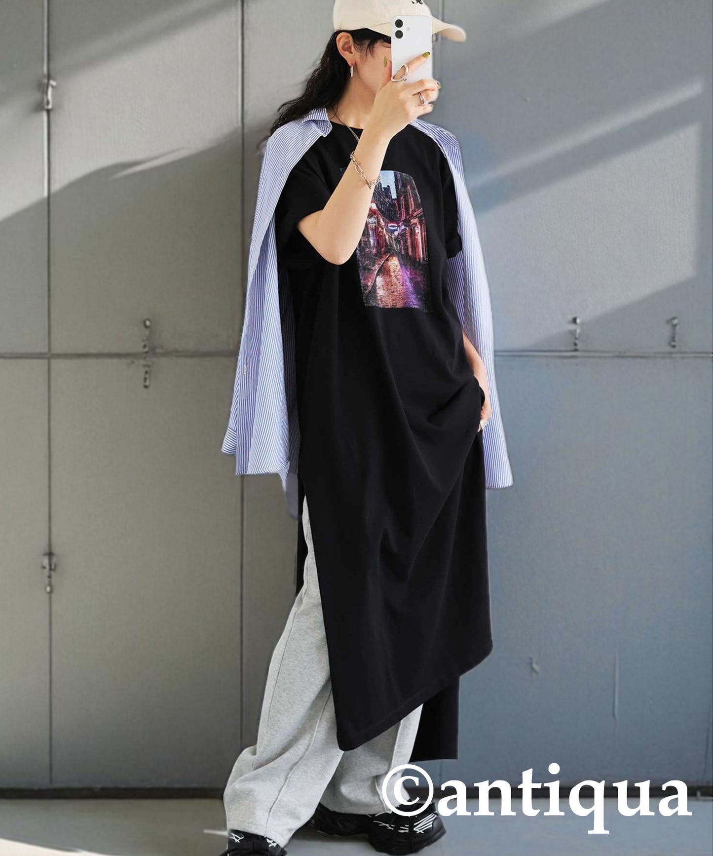 Ladies Photo Design Slit Dress