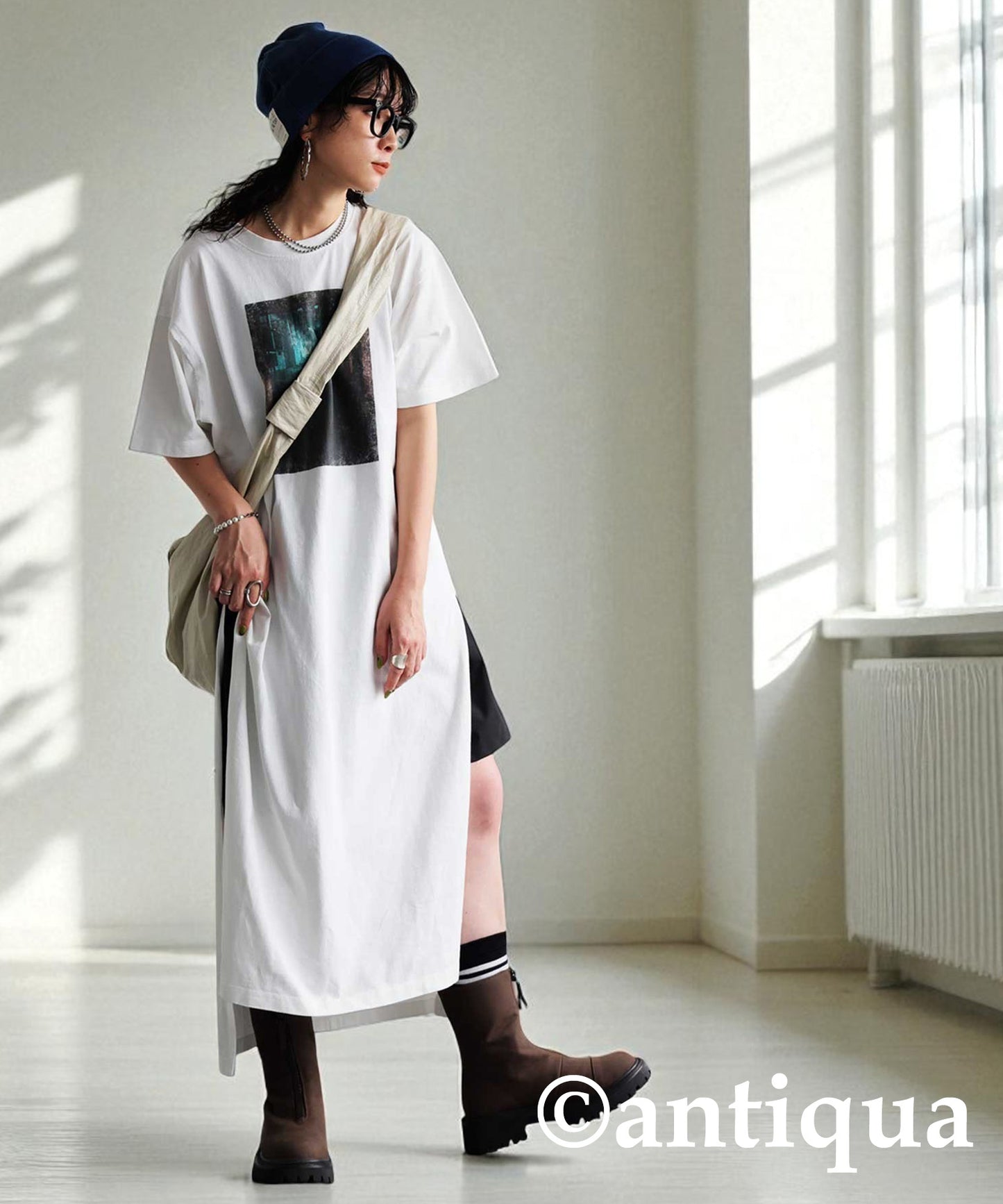 Ladies Photo Design Slit Dress