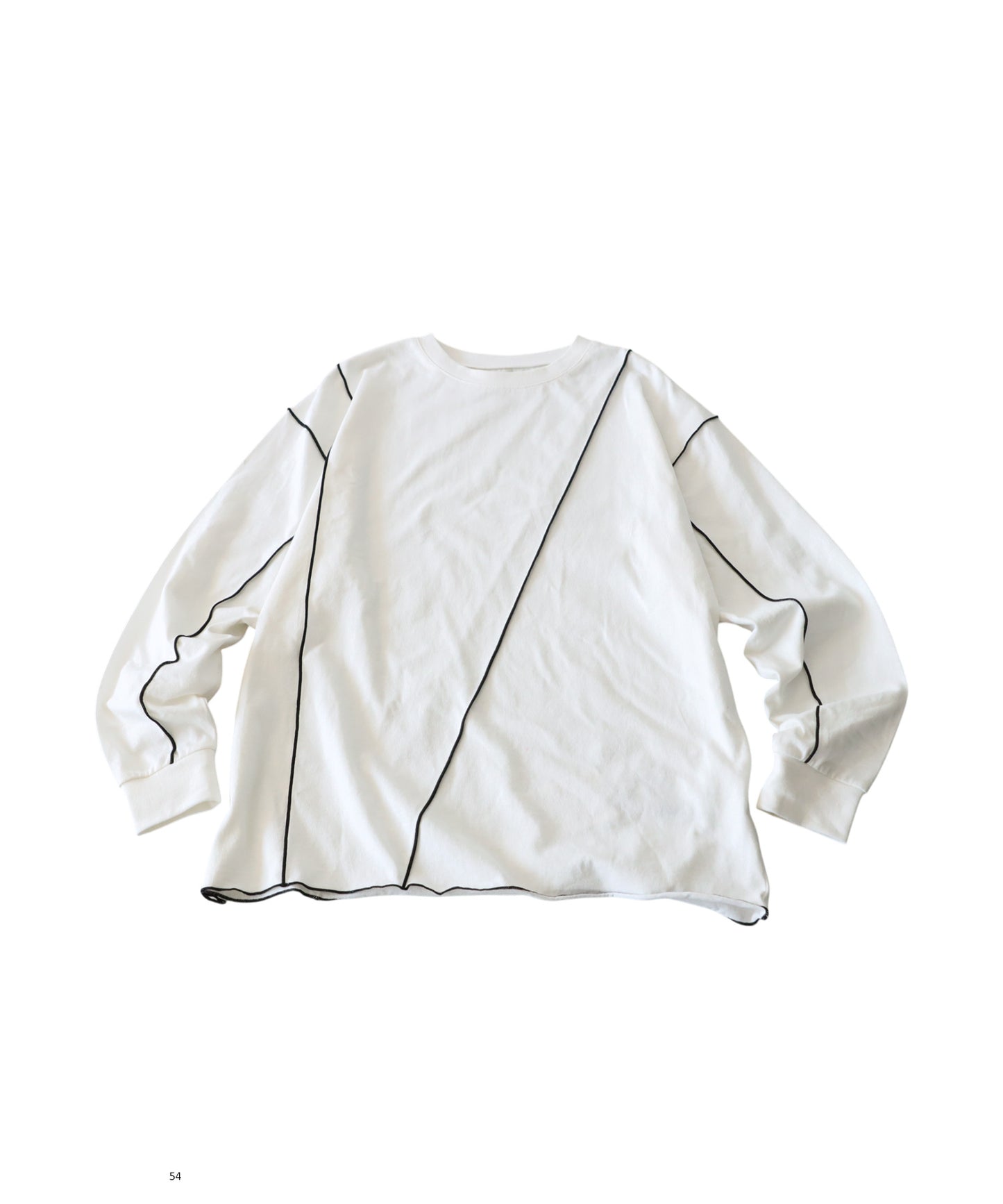 Color-Coordinated Mellow Stitch Long-Sleeved T-Shirt Ladies