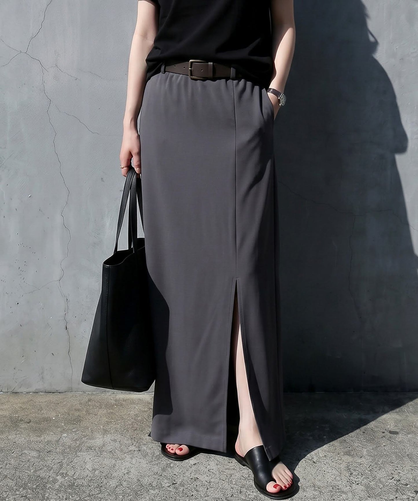 Cool-Touch Fabric, Slit-Front Tight Skirt Ladies