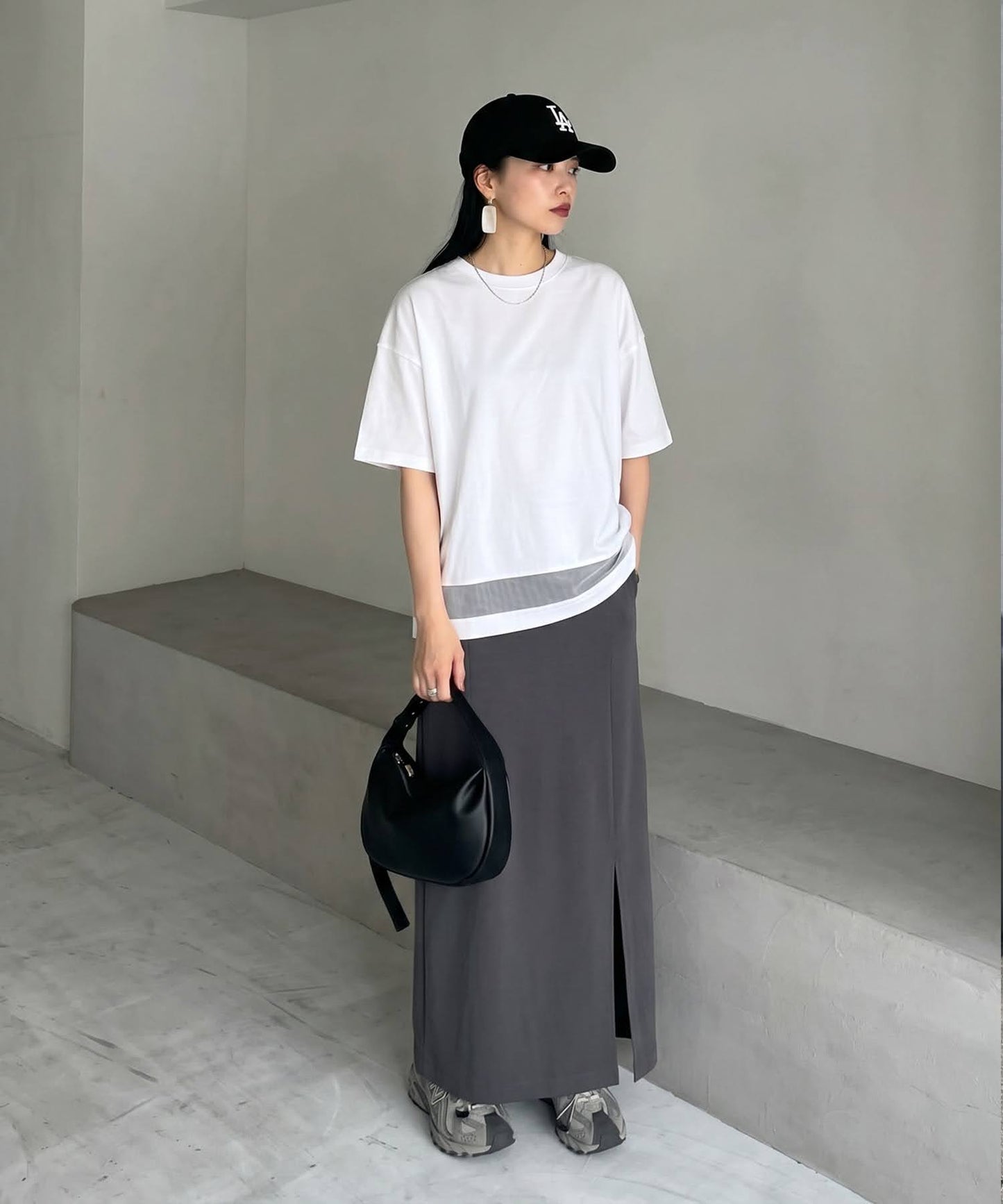 Cool-Touch Fabric, Slit-Front Tight Skirt Ladies