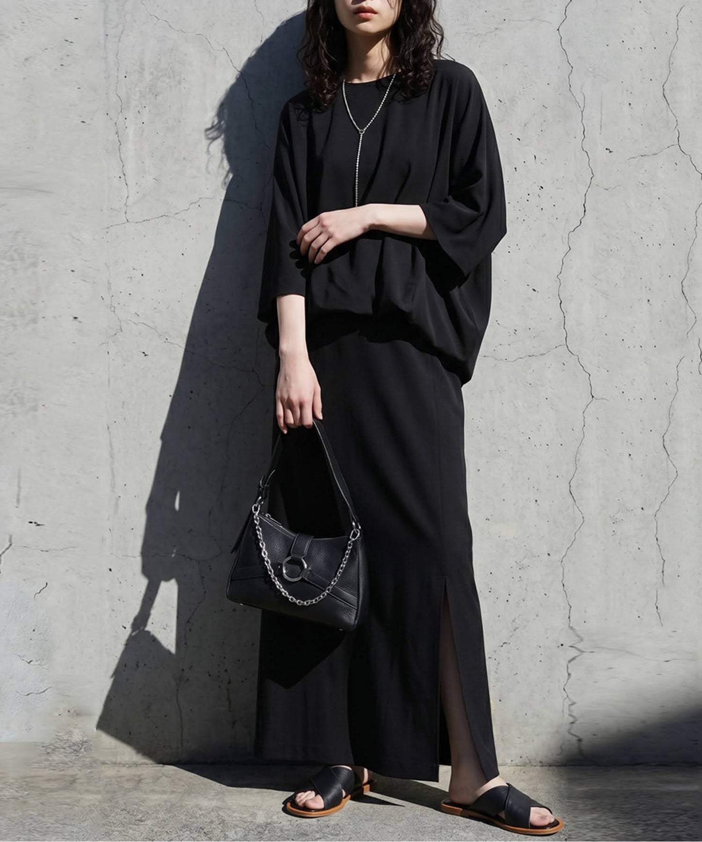 Cool-Touch Fabric, Slit-Front Tight Skirt Ladies