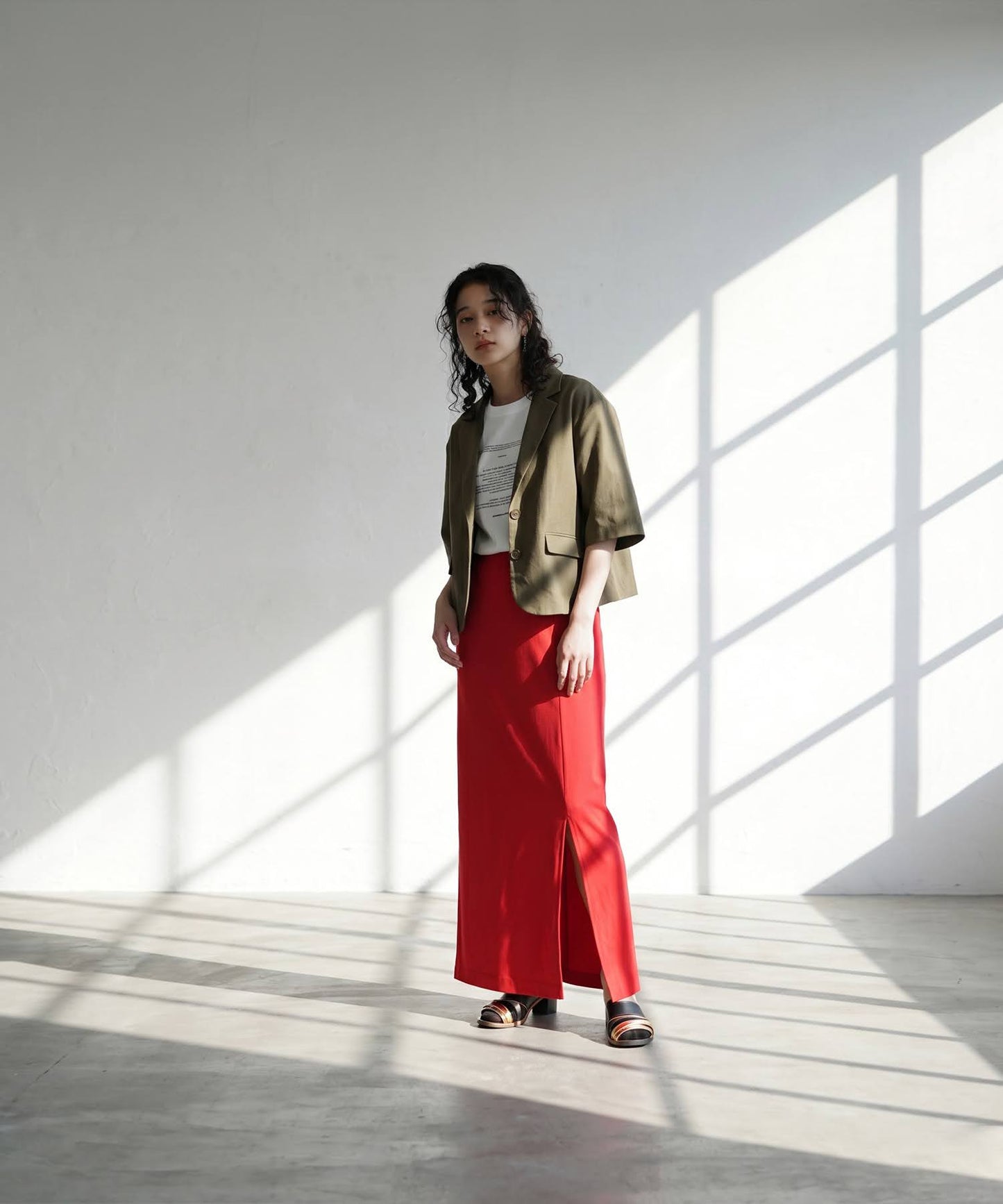 Cool-Touch Fabric, Slit-Front Tight Skirt Ladies