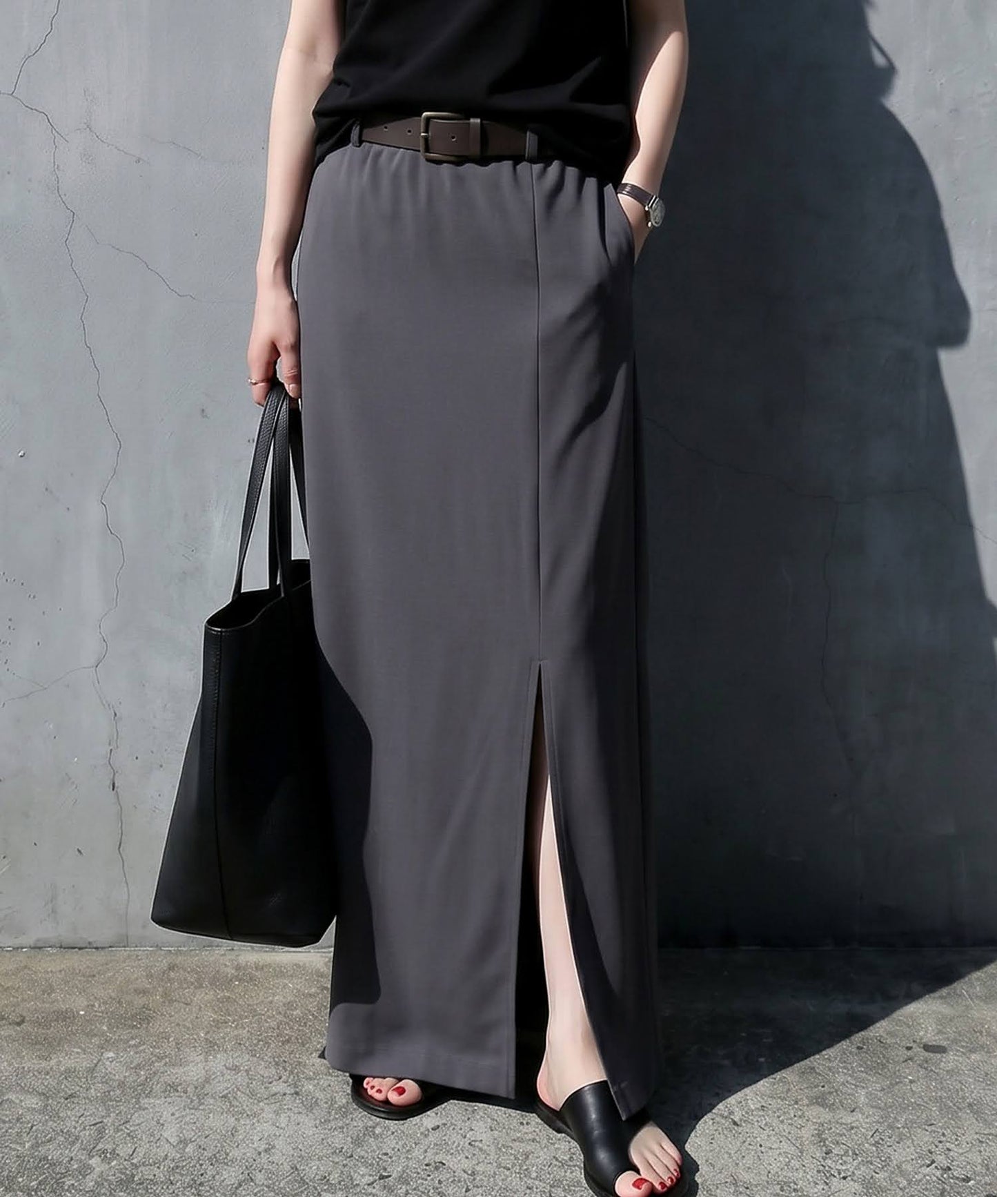 Cool-Touch Fabric, Slit-Front Tight Skirt Ladies