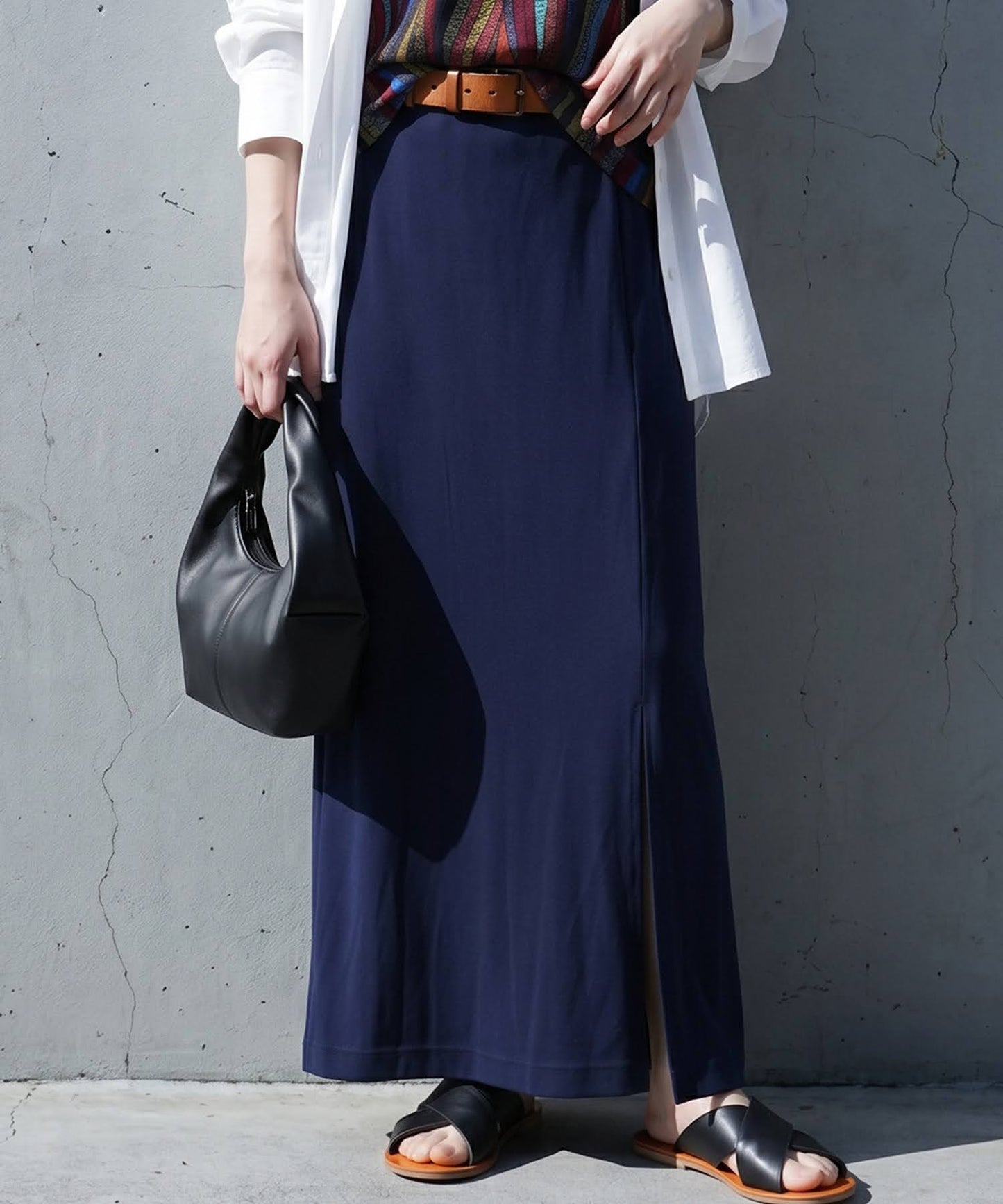 Cool-Touch Fabric, Slit-Front Tight Skirt Ladies