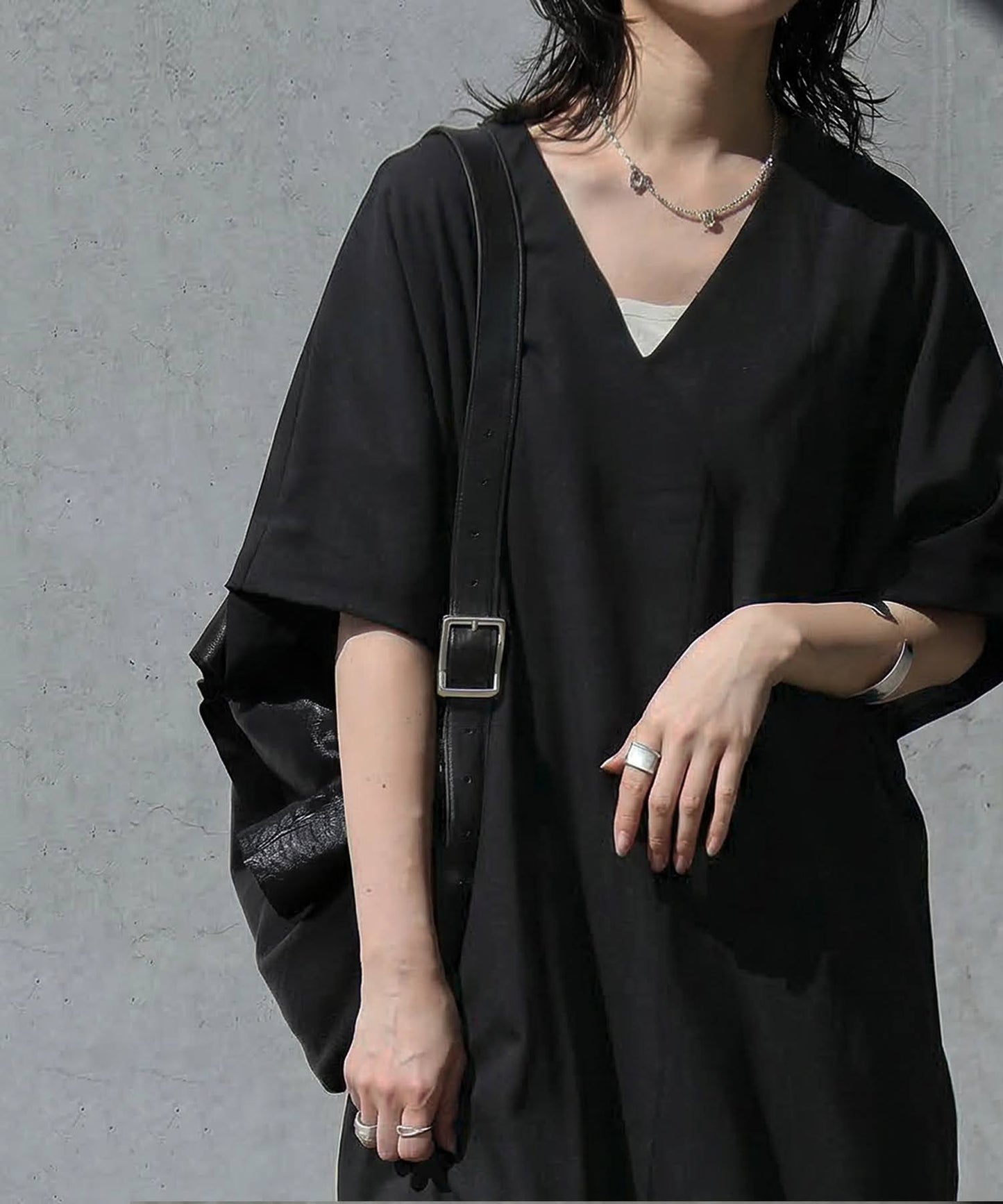 Linen-Touch French-Sleeve Dress Ladies