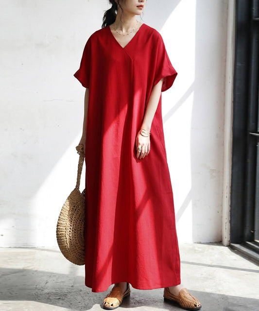 Linen-Touch French-Sleeve Dress Ladies