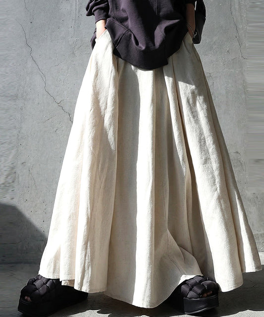 Linen Blend Long Skirt Ladies
