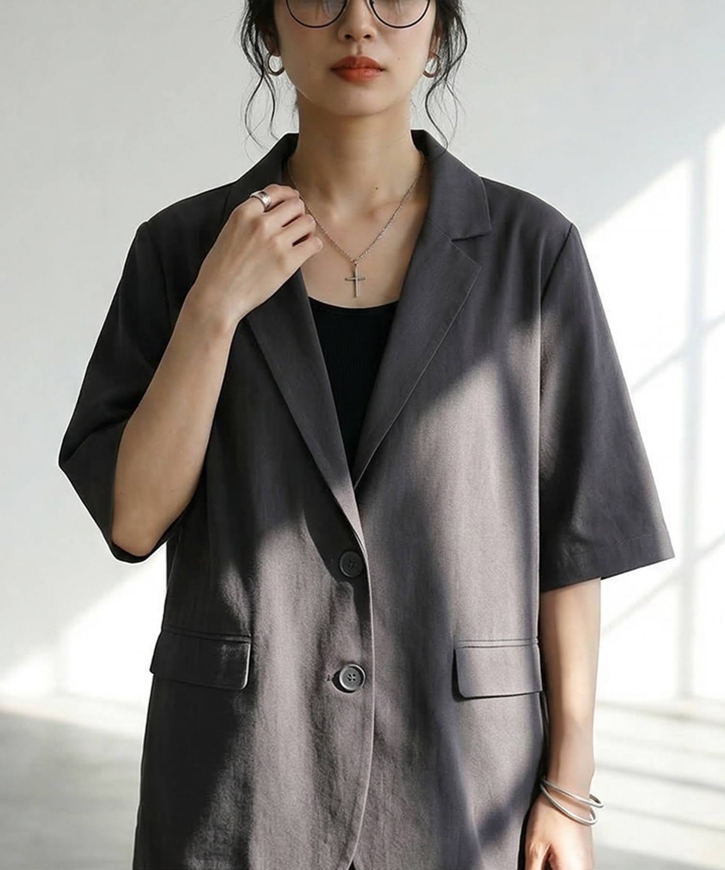 Linen Blend Tailored Jacket Ladies