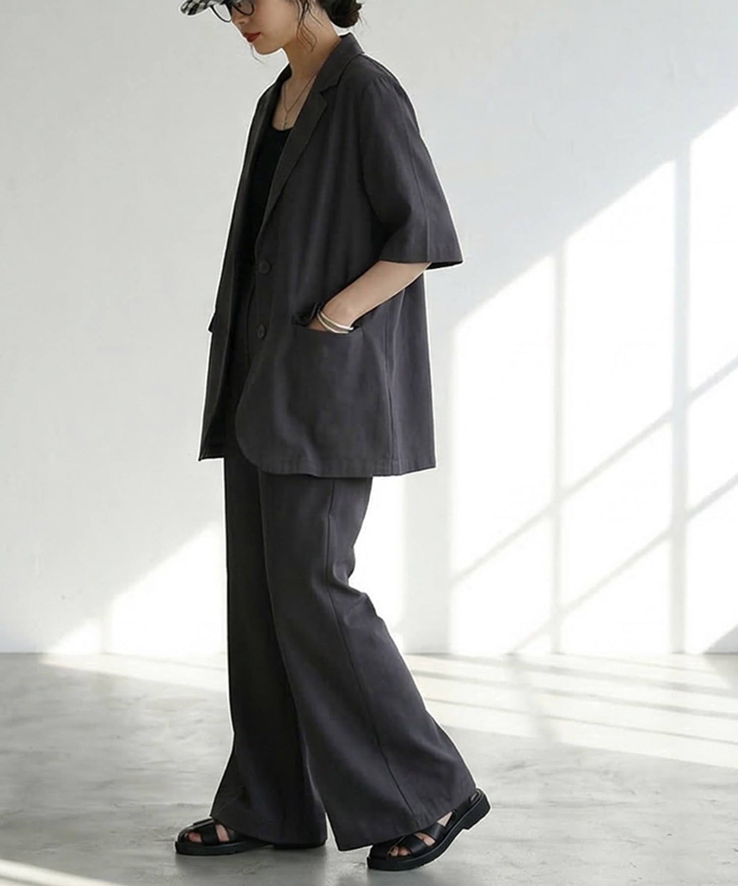 Linen Blend Tailored Jacket Ladies