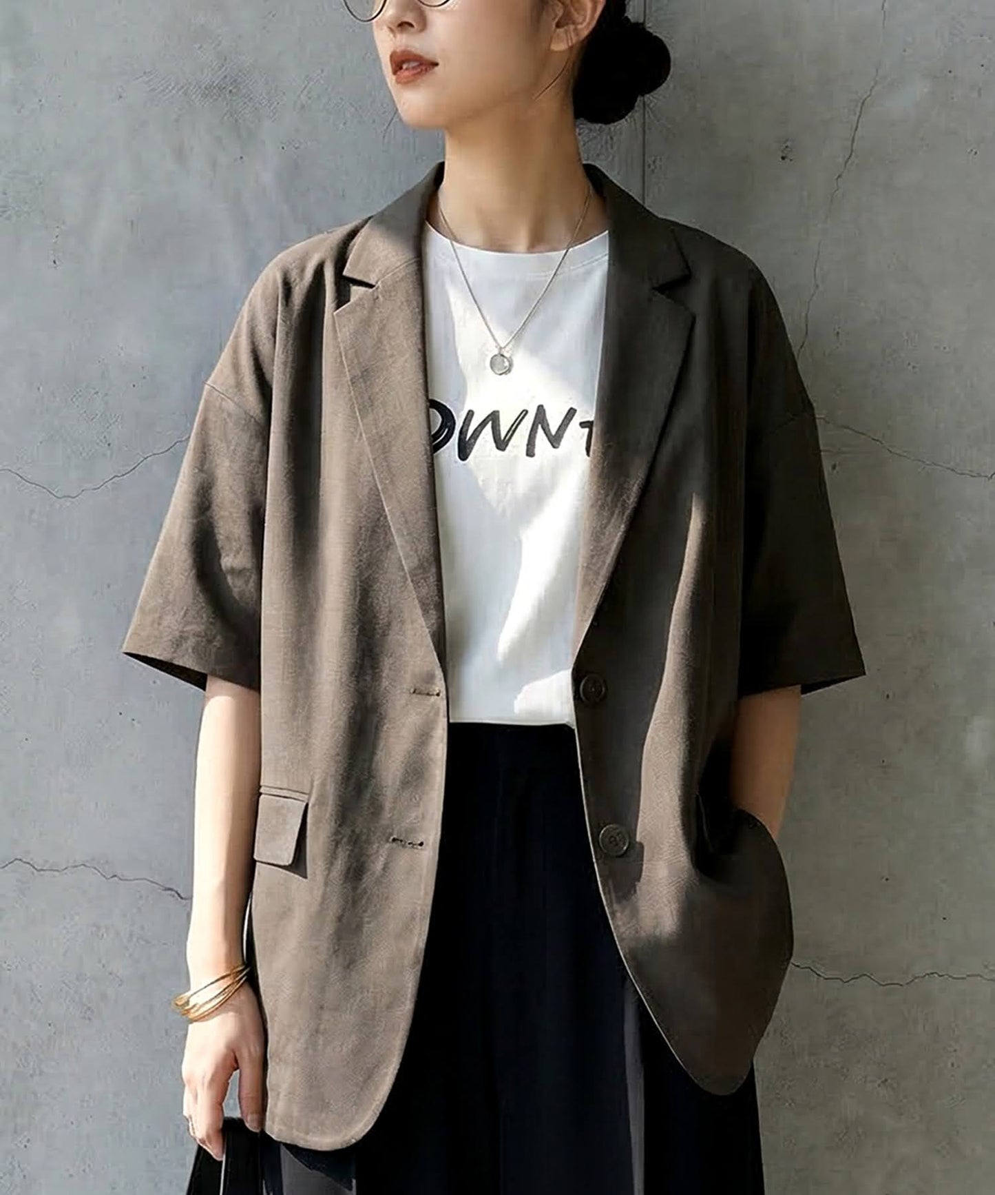 Linen Blend Tailored Jacket Ladies