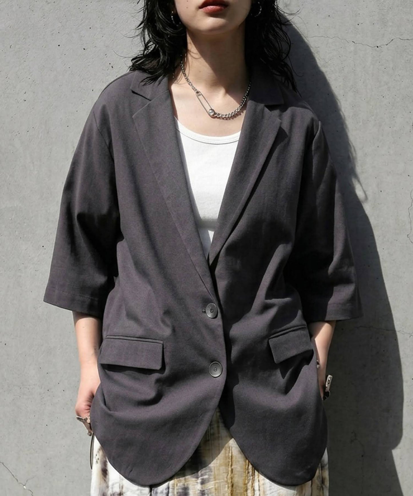 Linen Blend Tailored Jacket Ladies