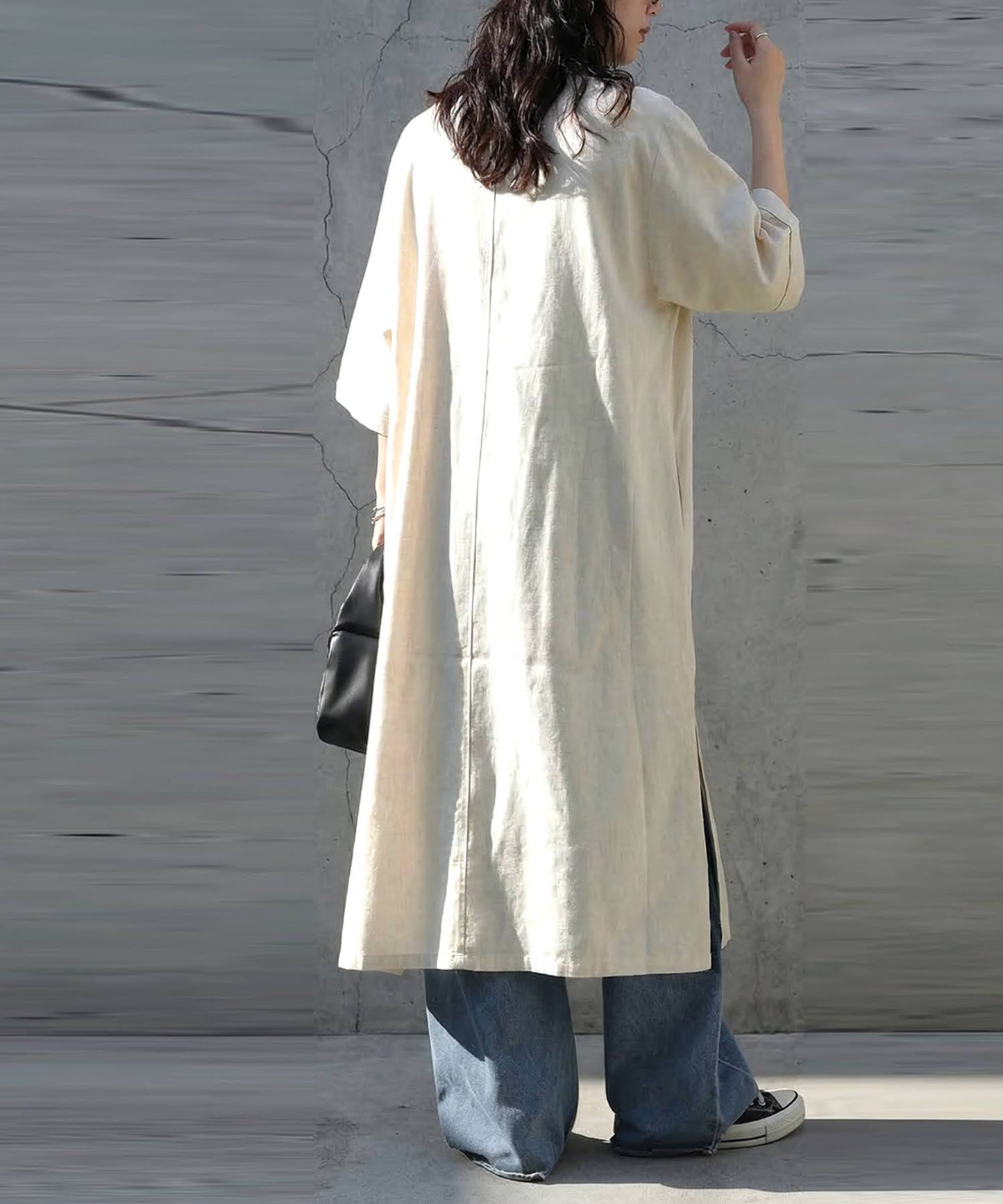 Linen-Like V-Neck Cardigan Ladies