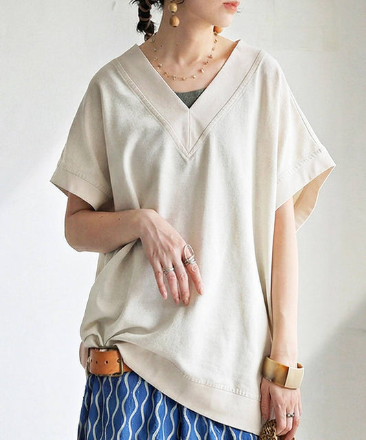 Linen Blend V-Neck Vest Ladies