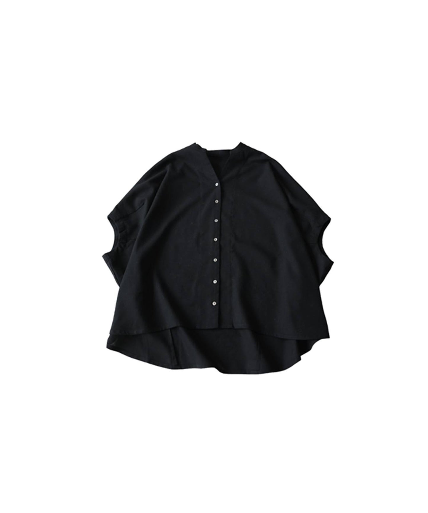 Keyhole Neckline Linen-Like Dolman Shirt Ladies