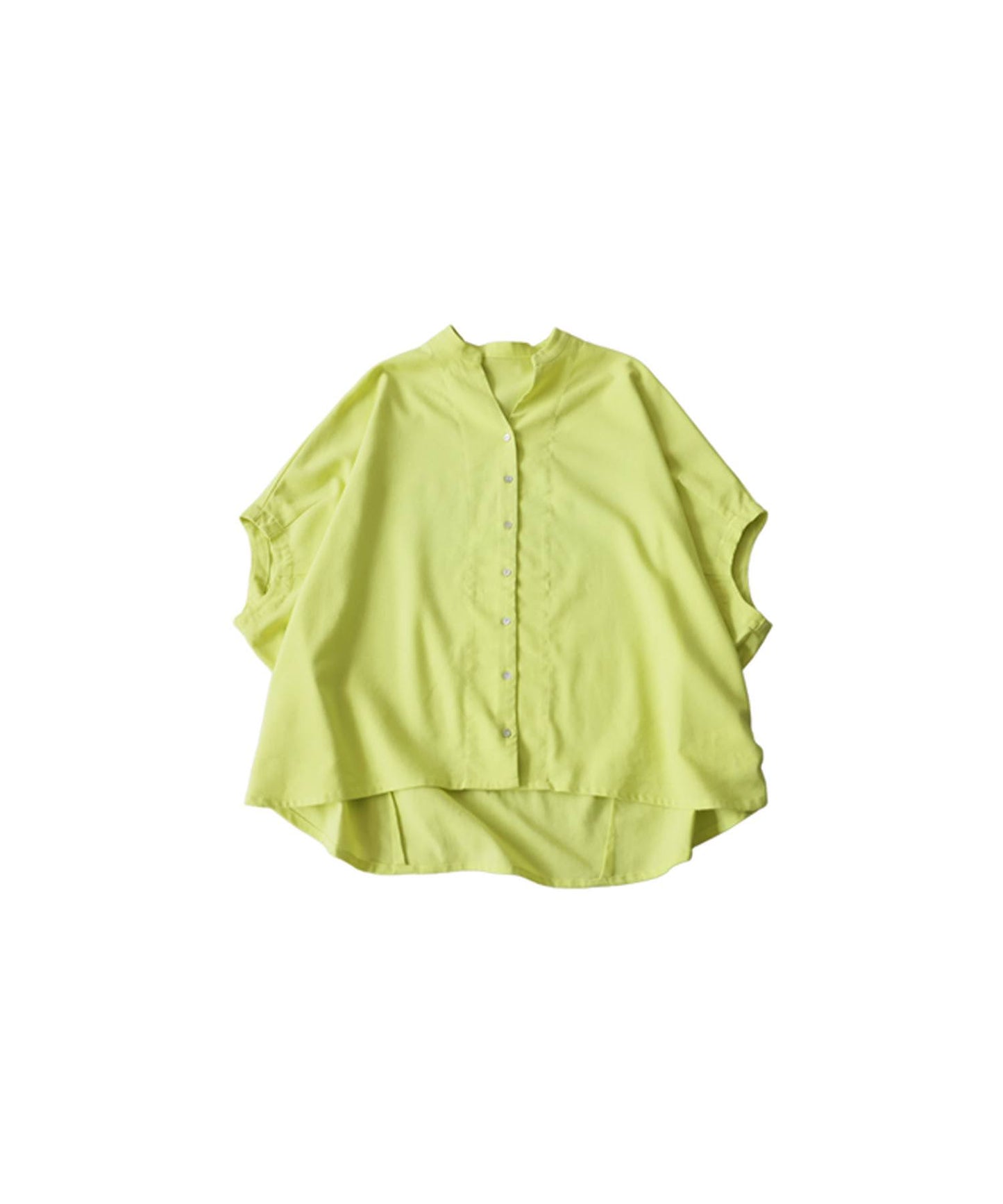 Keyhole Neckline Linen-Like Dolman Shirt Ladies