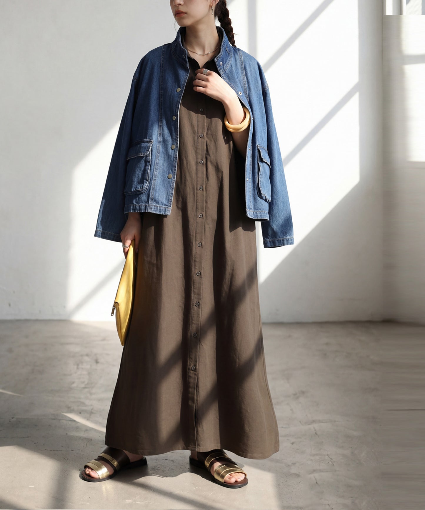 Linen Blend Shirt Dress Ladies