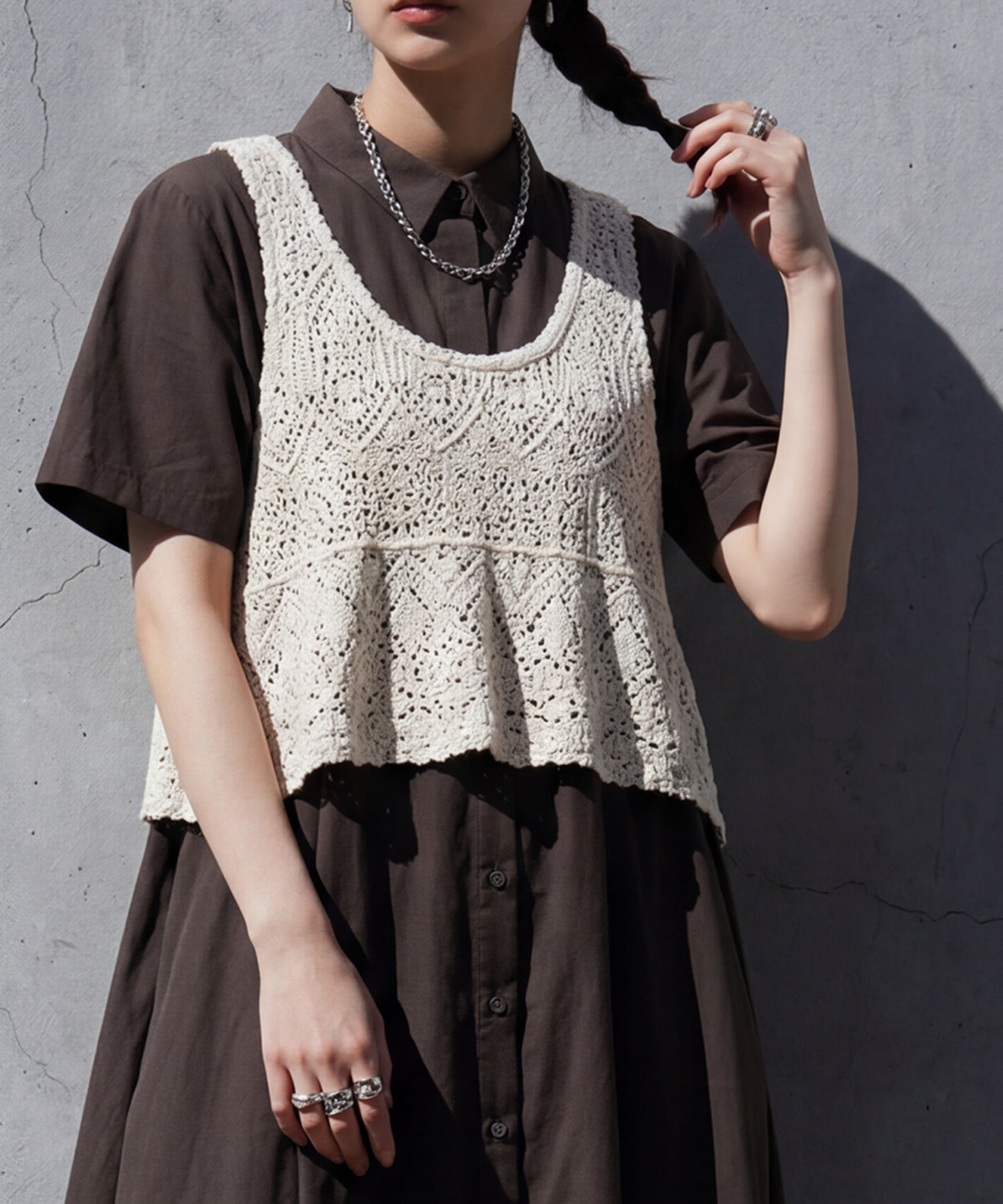 Linen Blend Shirt Dress Ladies